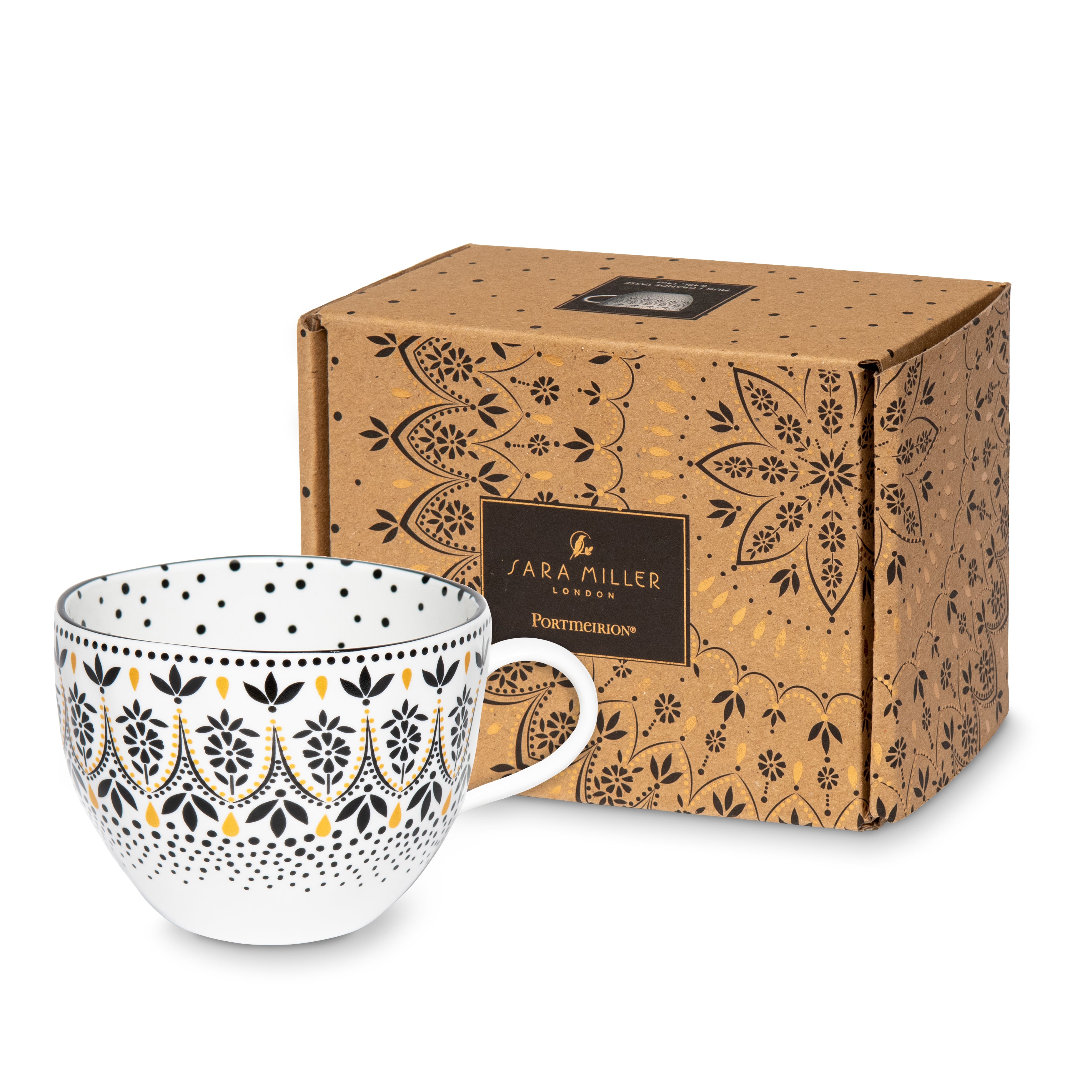 Sara Miller London Artisanne Noir Collection Mug - Mandala 0.40L Single