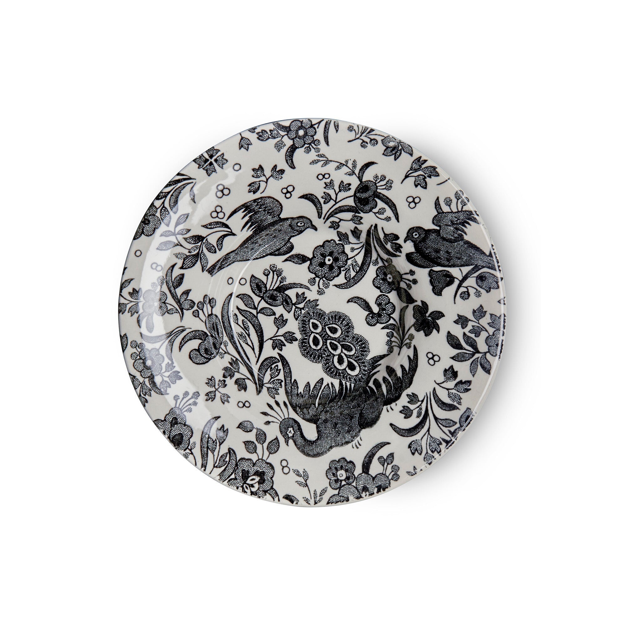 Burleigh Black Regal Peacock Espresso Saucer