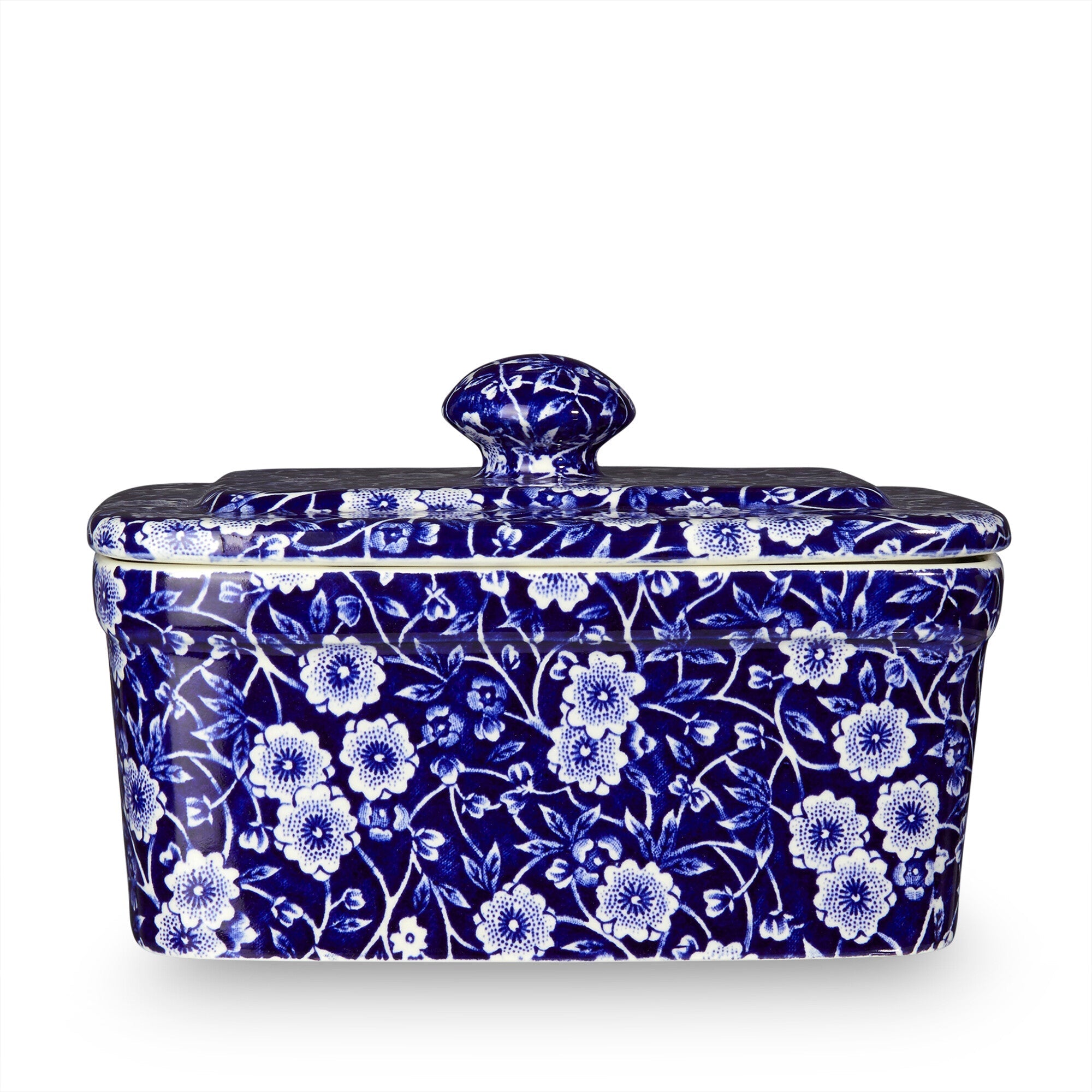 Burleigh Blue Calico Butter Dish 400g/1lb