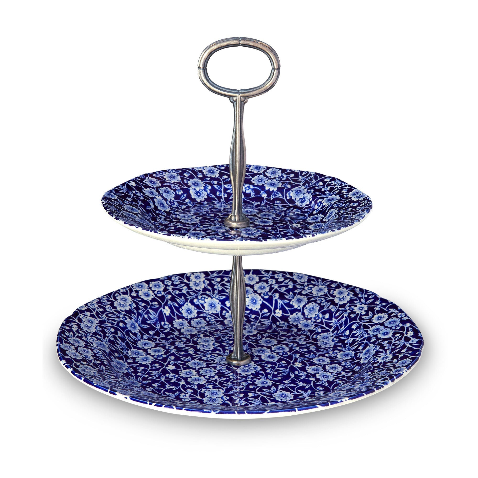 Burleigh Blue Calico 2 Tier Cake Stand Gift Box