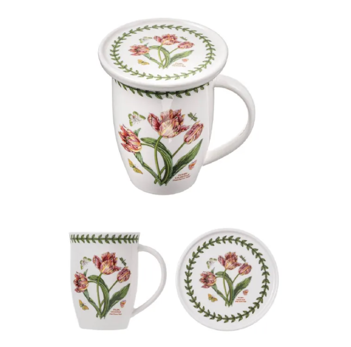 Botanic Garden Mug & Coaster-Pink Parrot Single