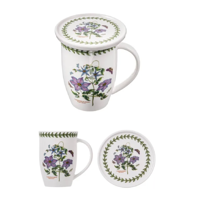 Botanic Garden Mug & Coaster-Clematis Single