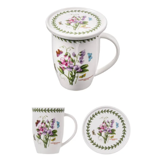 Botanic Garden Mug & Coaster-Sweet Pea Single