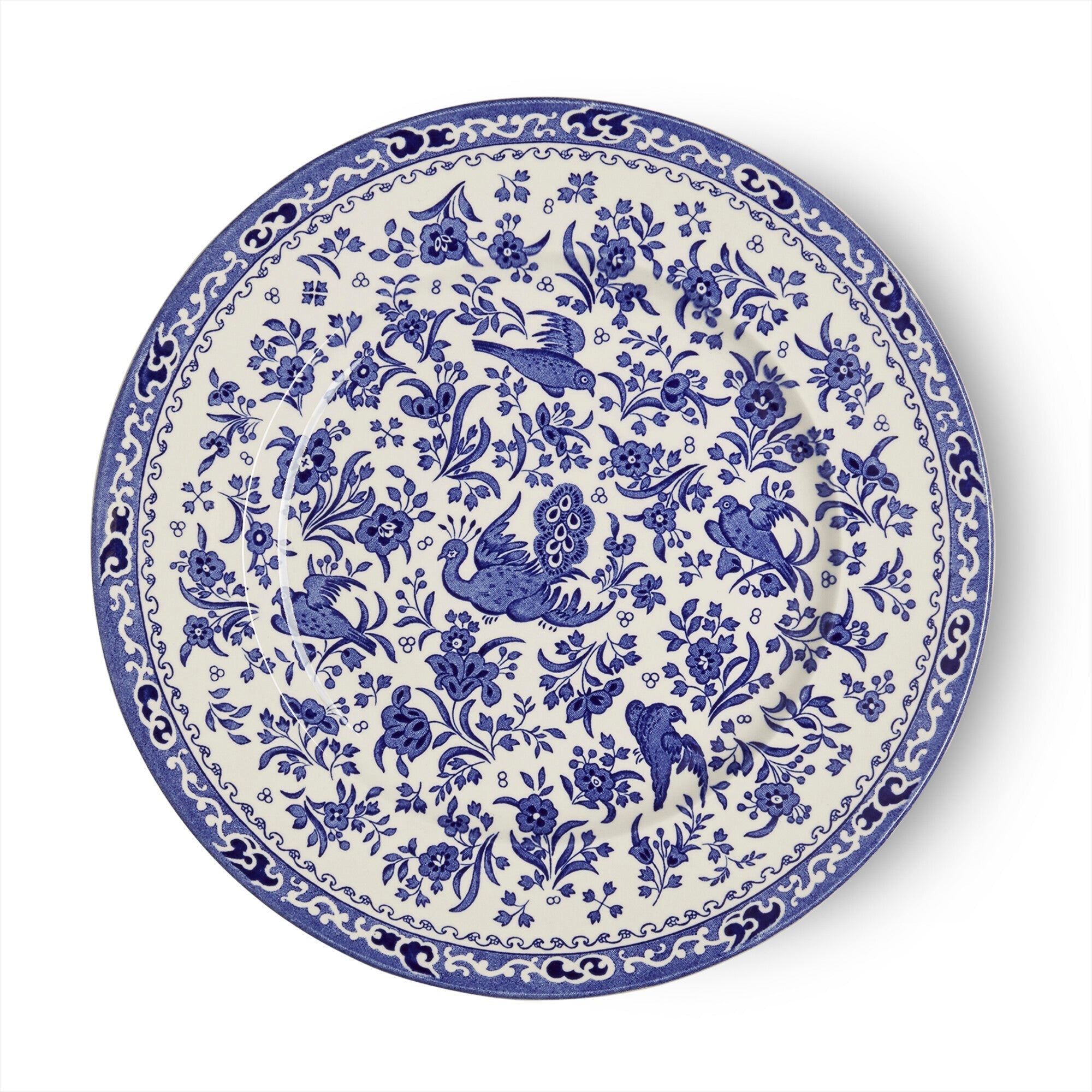 Burleigh Blue Regal Peacock Plate 25cm