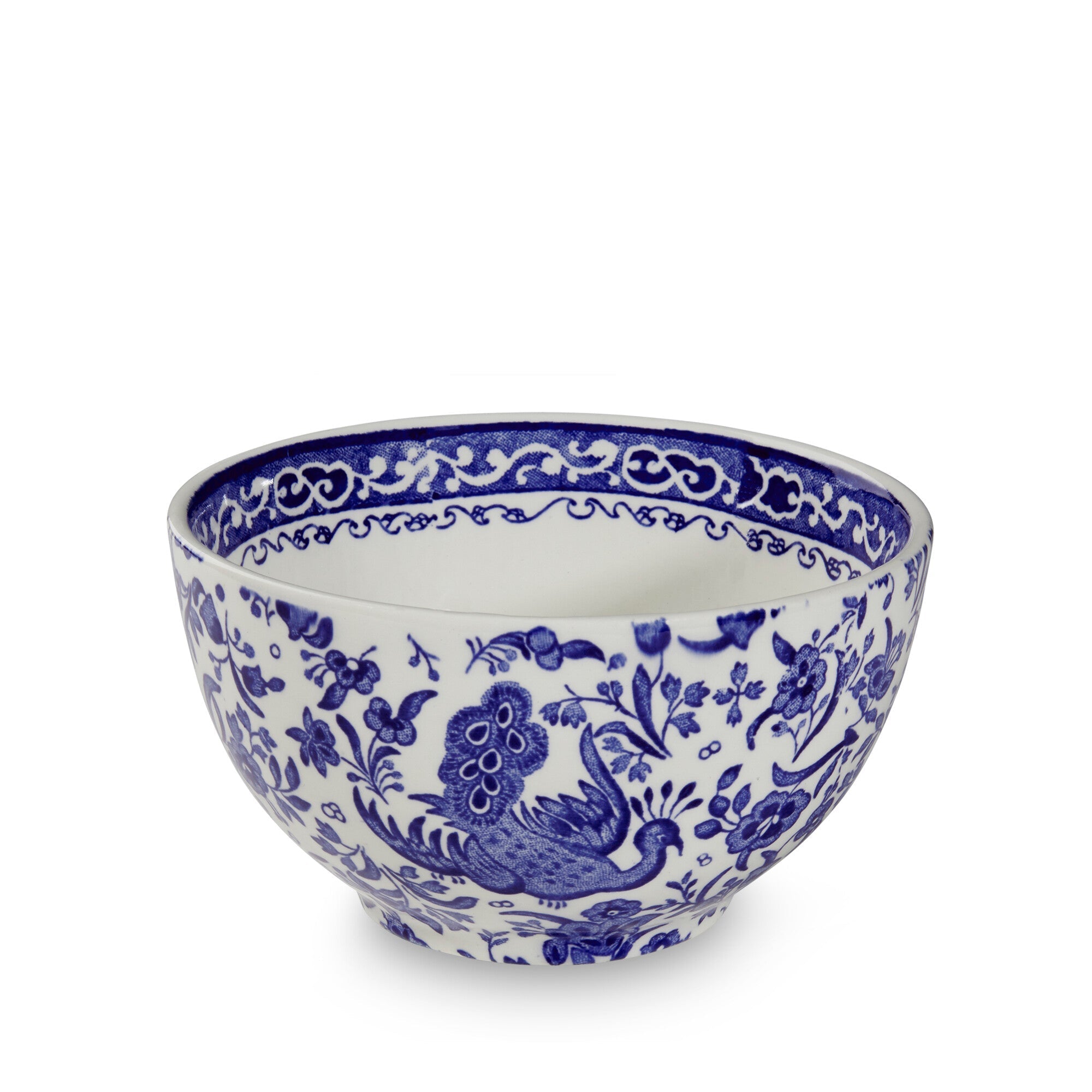 Burleigh Blue Regal Peacock Sugar Bowl Small 9.5cm