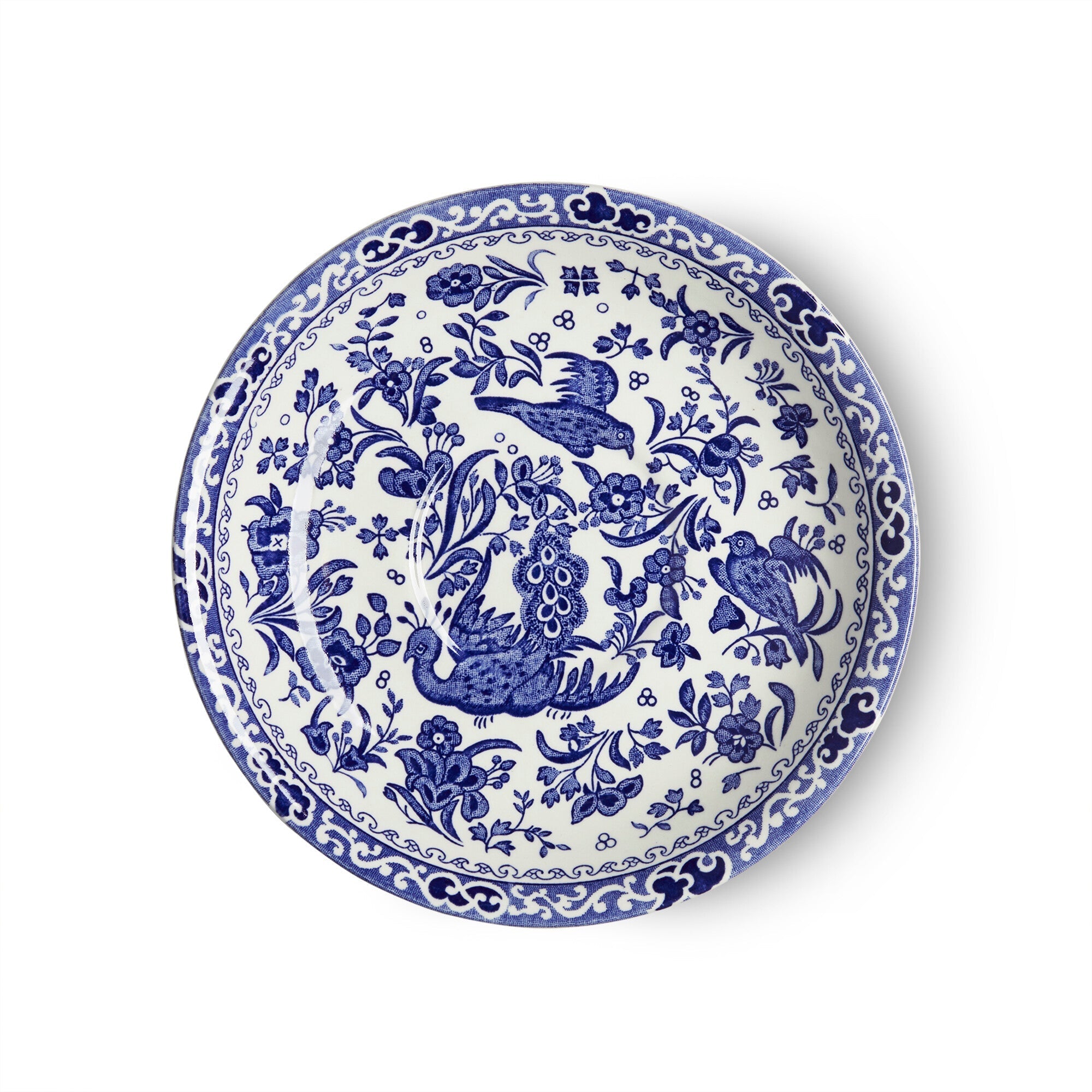 Burleigh Blue Regal Peacock Breakfast Saucer