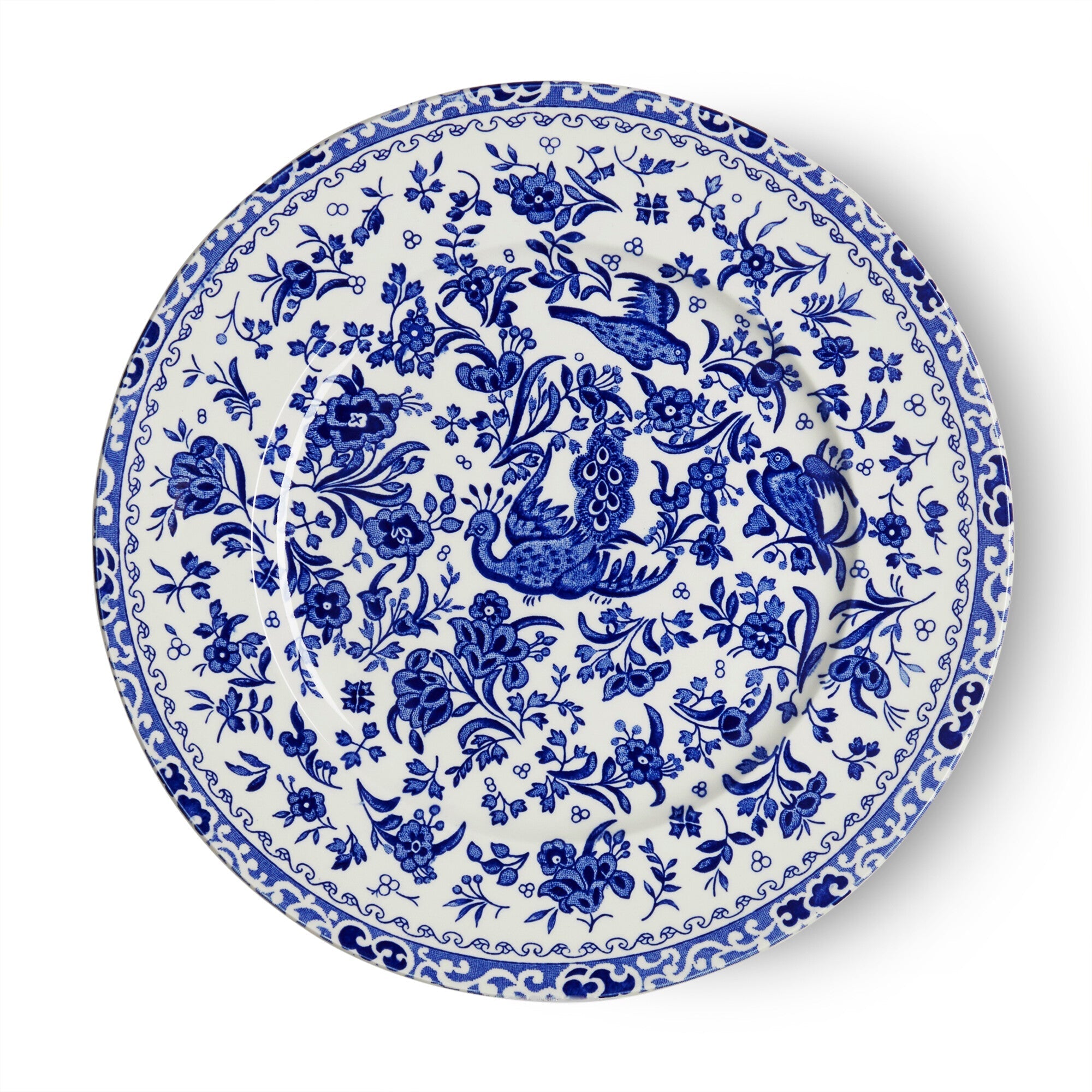 Burleigh Blue Regal Peacock Plate 22cm/9"
