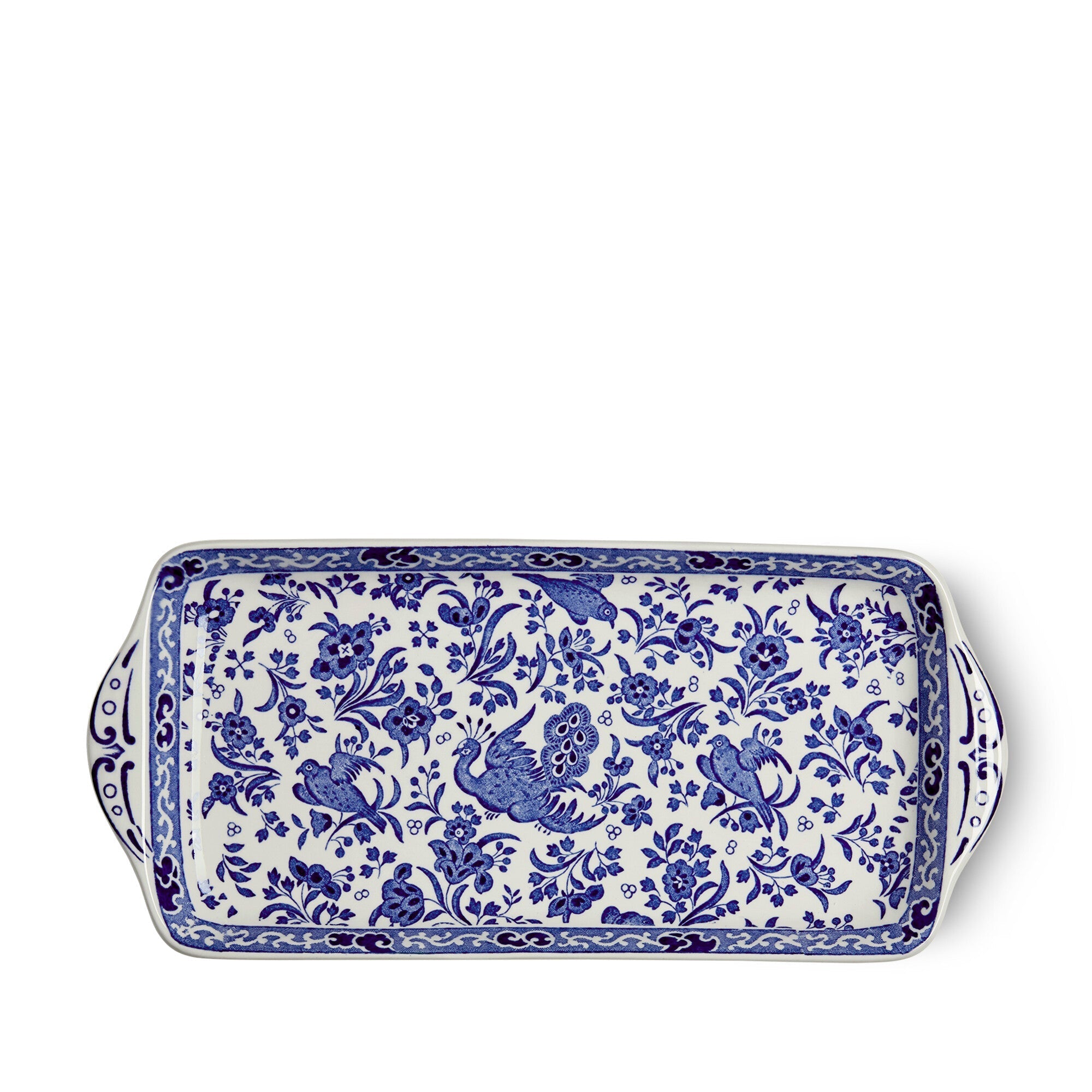 Burleigh Blue Regal Peacock Rectangular Tray 28cm