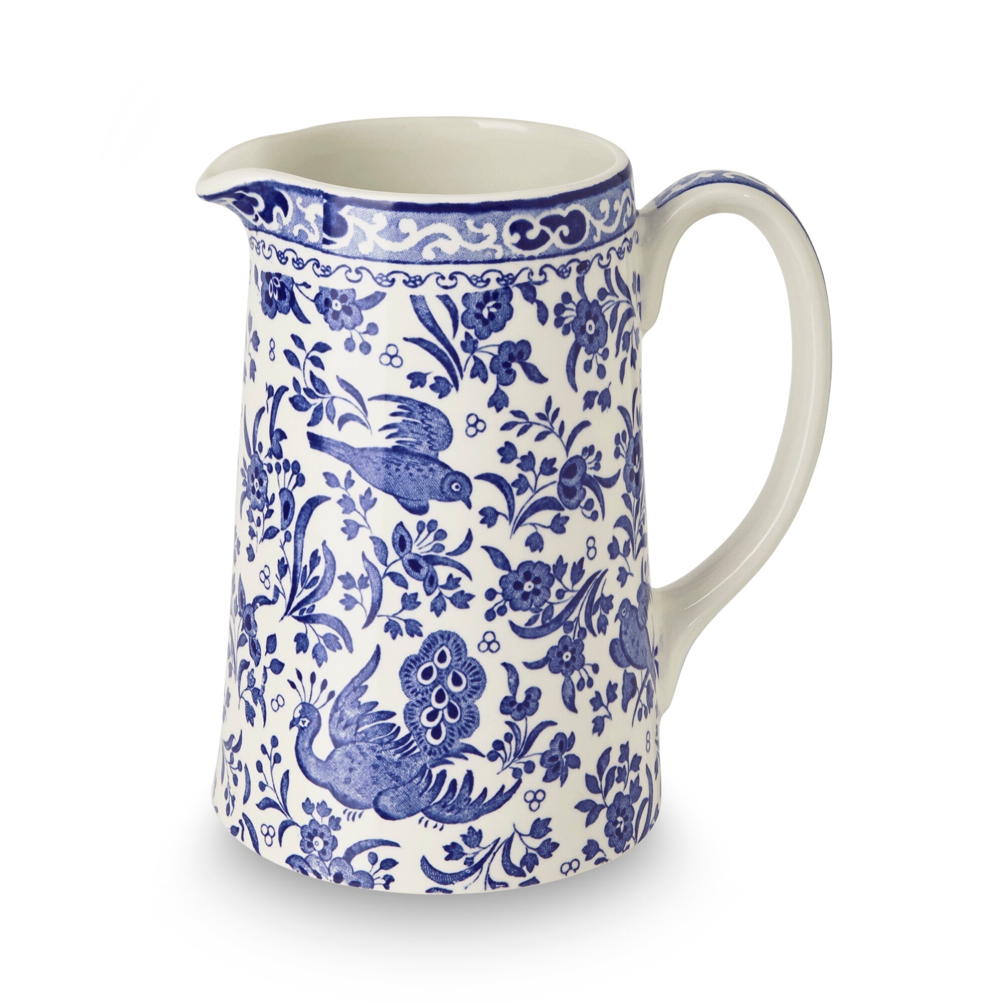 Burleigh Blue Regal Peacock Tankard Jug Medium 568ml/1pt