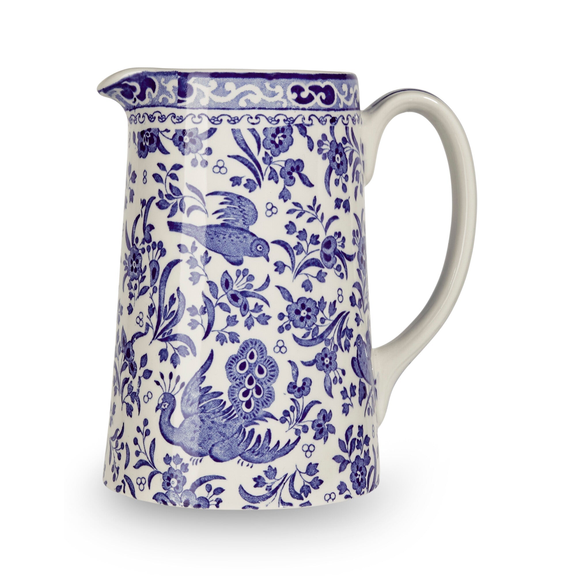 Burleigh Blue Regal Peacock Tankard Jug Medium 568ml/1pt