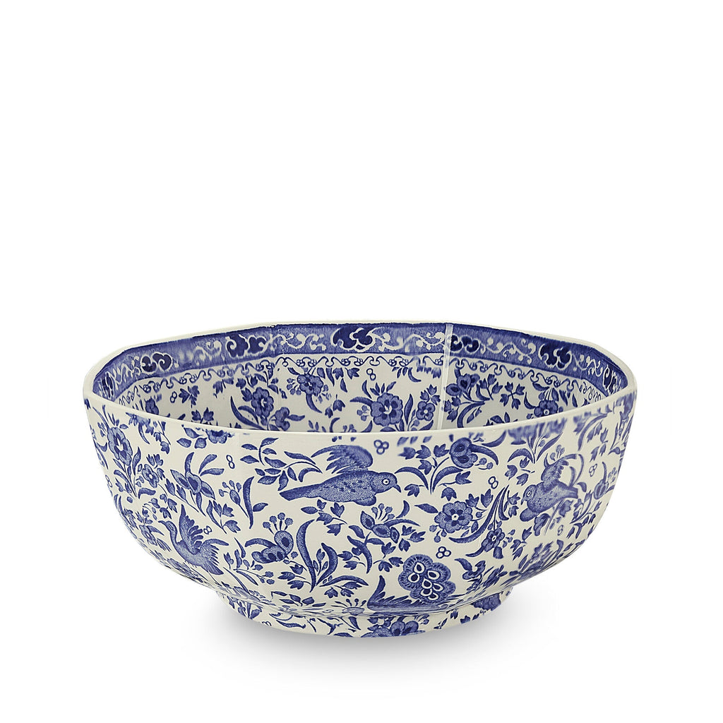 Burleigh Blue Regal Peacock Octagonal Bowl Medium 20.5cm