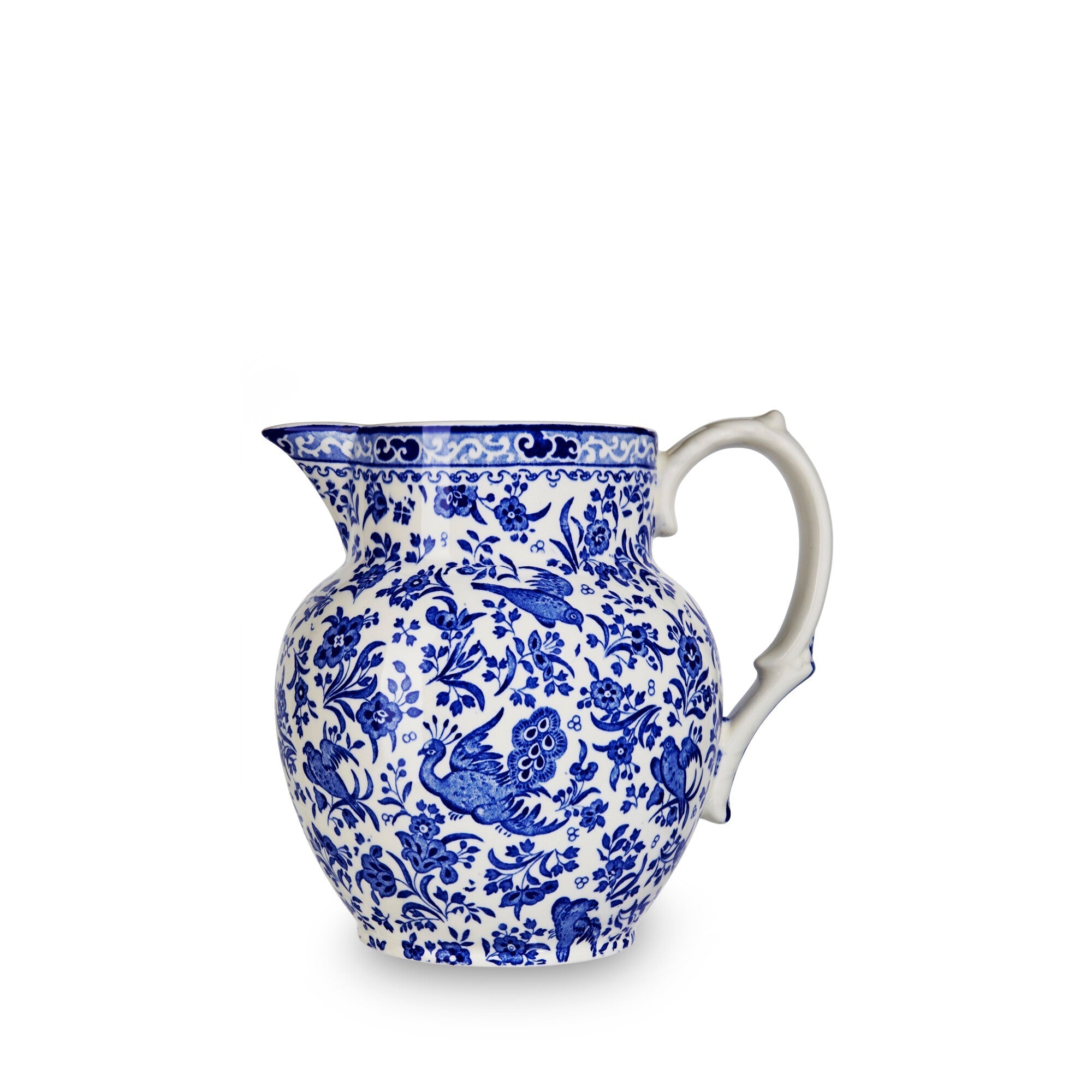 Burleigh Blue Regal Peacock Etruscan Jug Small 1.1 ltr/2pt