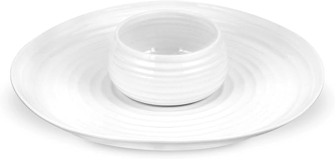 Sophie Conran for Portmeirion Dipping Dish & Platter - White 30cm/ 12cm Boxed Set