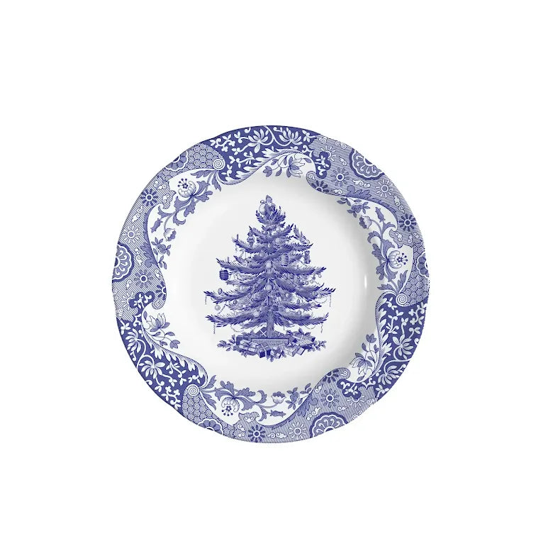 Spode Blue Italian Christmas Tree Plate 20cm Set of 4