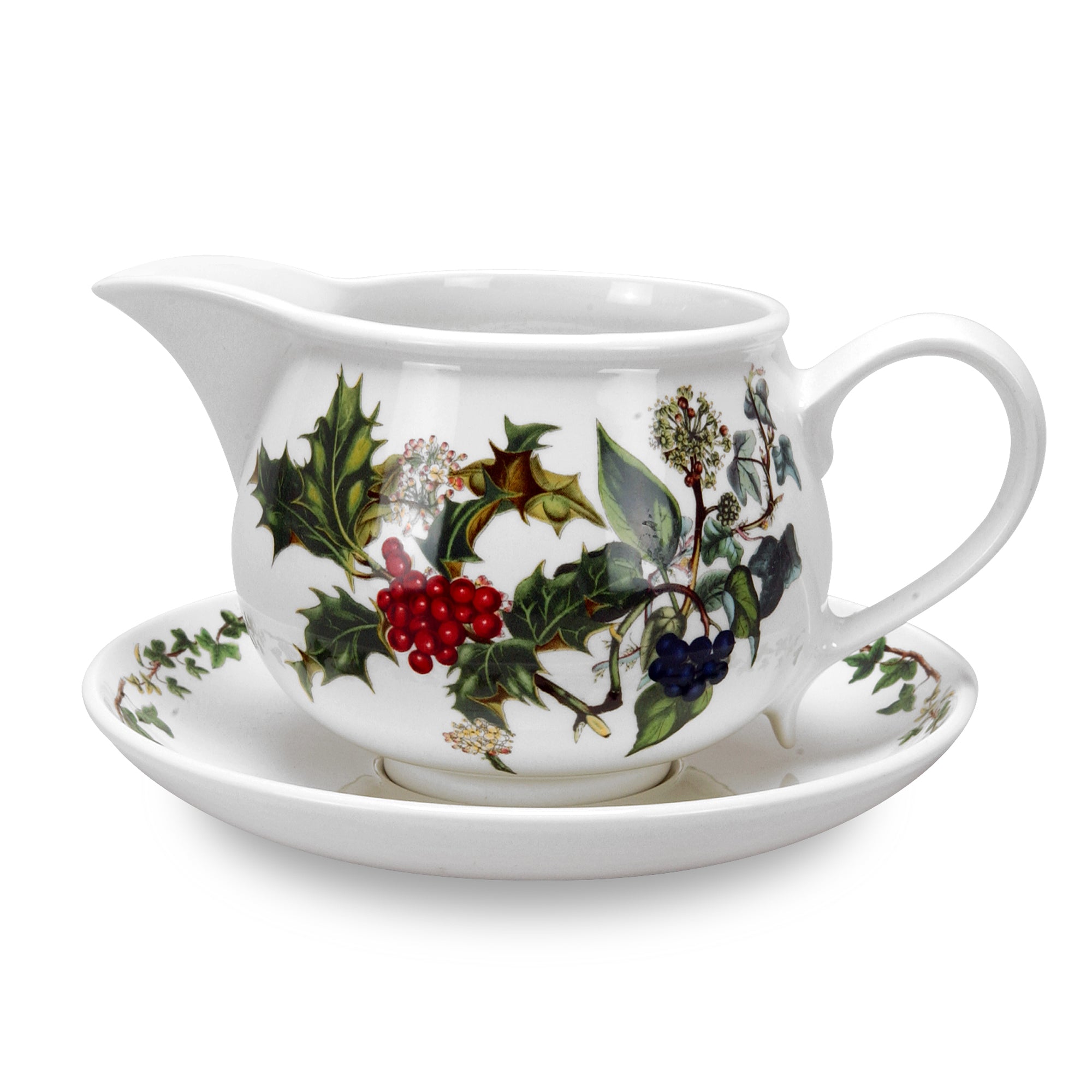 The Holly & the Ivy Gravy Boat & Stand 0.60L Boxed Set