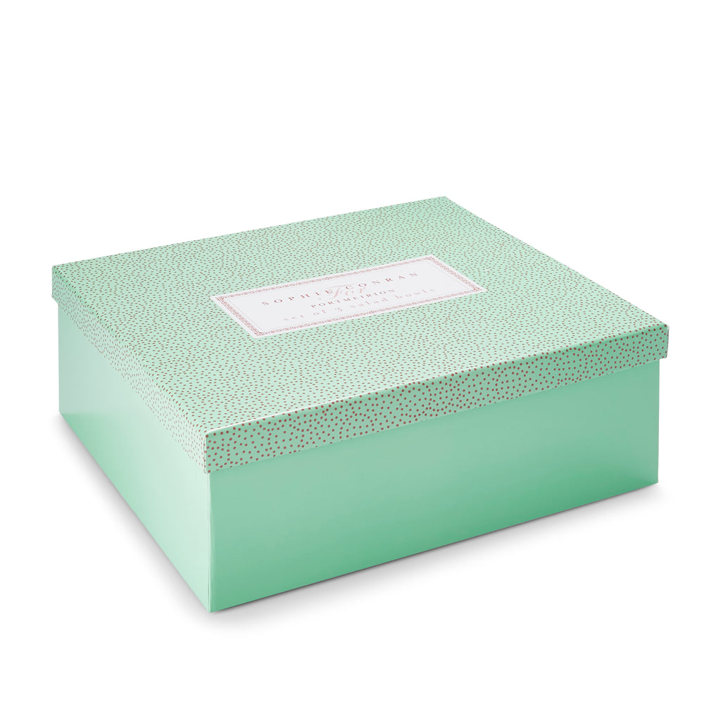 Sophie Conran for Portmeirion Salad Bowls - Set of 3 (lge,med,sml) Large 33cm/13", Medium 28.5cm/11.25", Small 24cm.9.5" Boxed Set