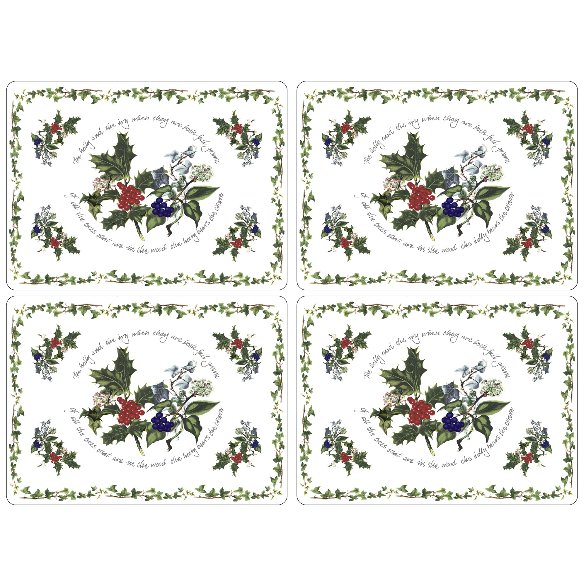 The Holly & The Ivy PlacematsS/4 (s) 40.1 x 29cm Boxed Set