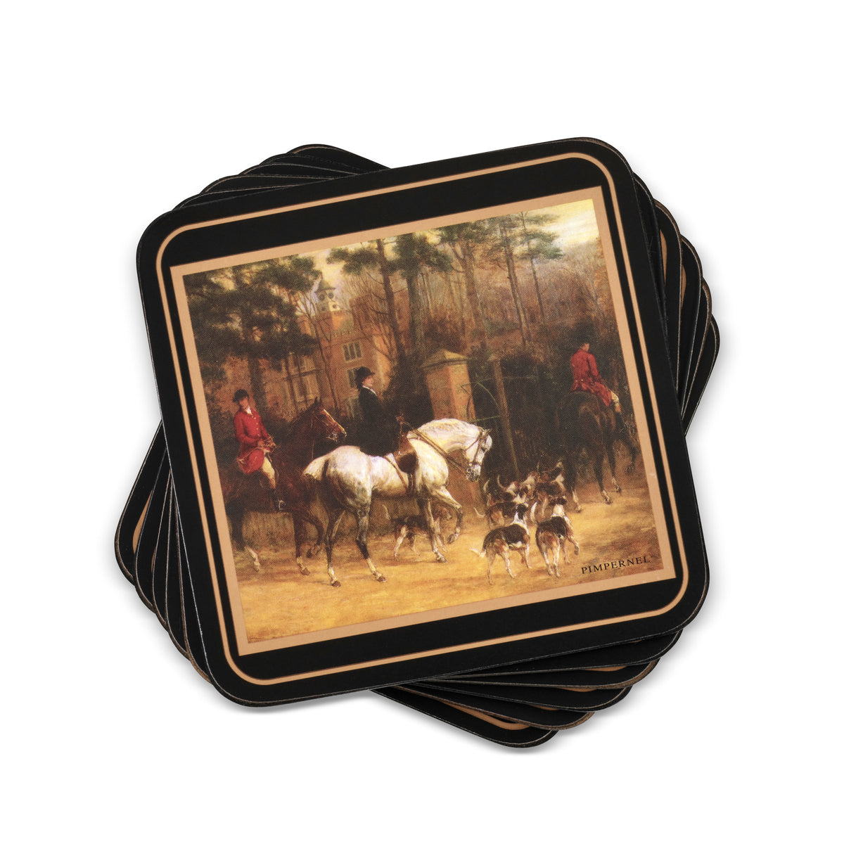 Pimpernel Tally Ho Coasters - Set of 6 10.5 x 10.5cm Boxed Set