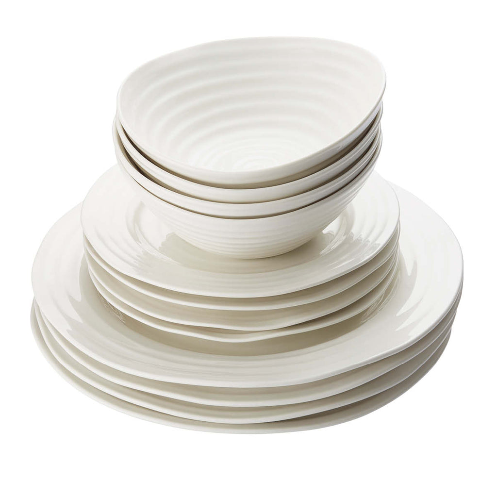 Sophie Conran for Portmeirion  White 12 Piece Set 4 x 28cm/11" Plate, 4 x 20cm/8" Plate, 4 x 19cm/7.5" Bowl Boxed Set