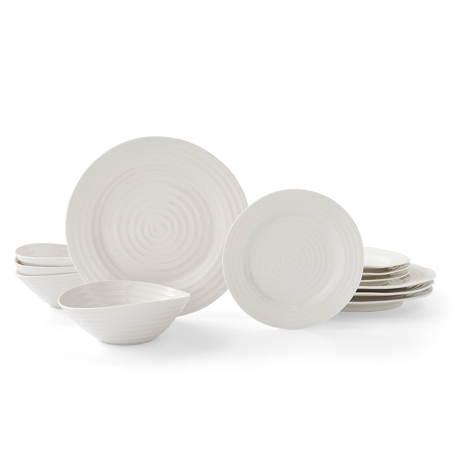 Sophie Conran for Portmeirion  White 12 Piece Set 4 x 28cm/11" Plate, 4 x 20cm/8" Plate, 4 x 19cm/7.5" Bowl Boxed Set