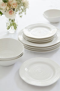 Sophie Conran for Portmeirion  White 12 Piece Set 4 x 28cm/11" Plate, 4 x 20cm/8" Plate, 4 x 19cm/7.5" Bowl Boxed Set