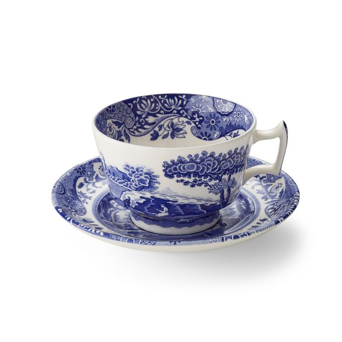 Spode Blue Italian Teacup & Saucer