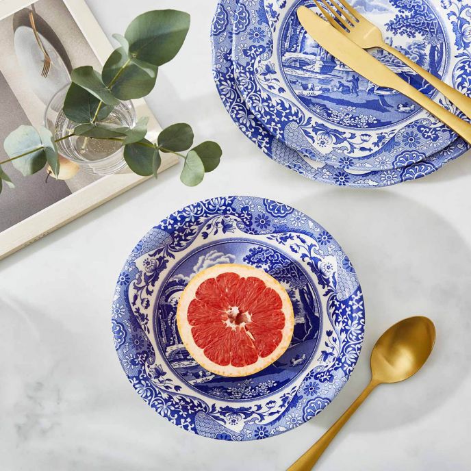 Blue Italian Set of 4 Cereal Bowls 20cm/8.5"
