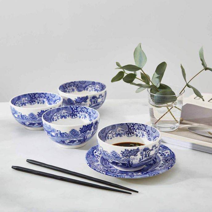 Blue Italian Set of 4 Dip Bowls 11"