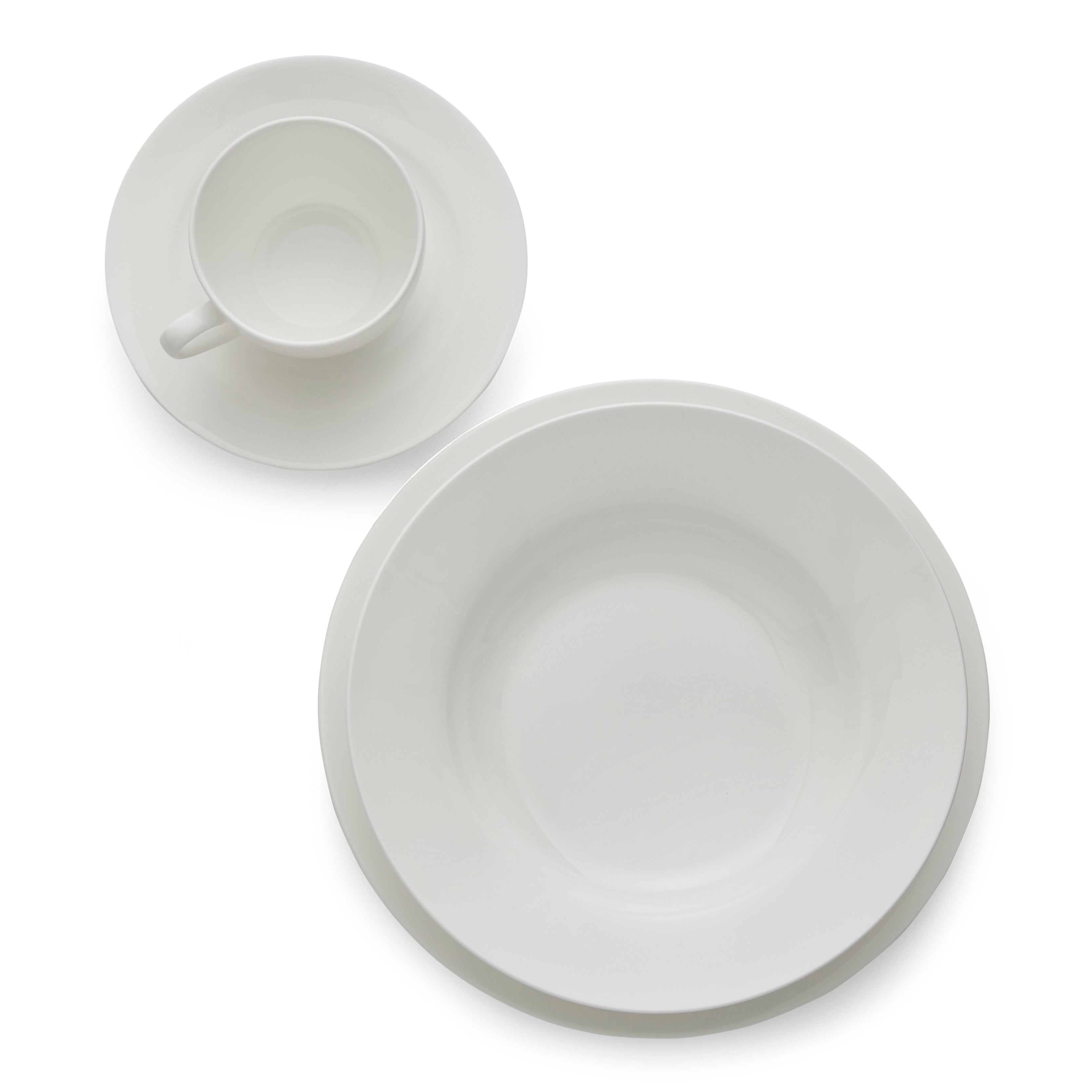 Royal Worcester Serendipity 20 Piece Set 4 x 27cm/10.5" Plate, 4 x 20cm/8" Plate, 4 x 23.5cm/9.25" Soup Plate, 4 x Teacup & Saucer Boxed Set
