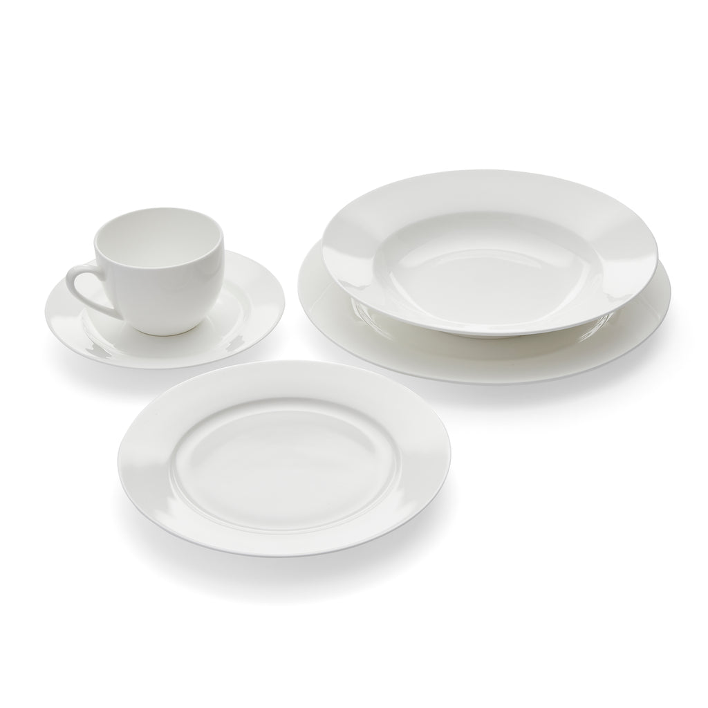 Royal Worcester Serendipity 20 Piece Set 4 x 27cm/10.5" Plate, 4 x 20cm/8" Plate, 4 x 23.5cm/9.25" Soup Plate, 4 x Teacup & Saucer Boxed Set
