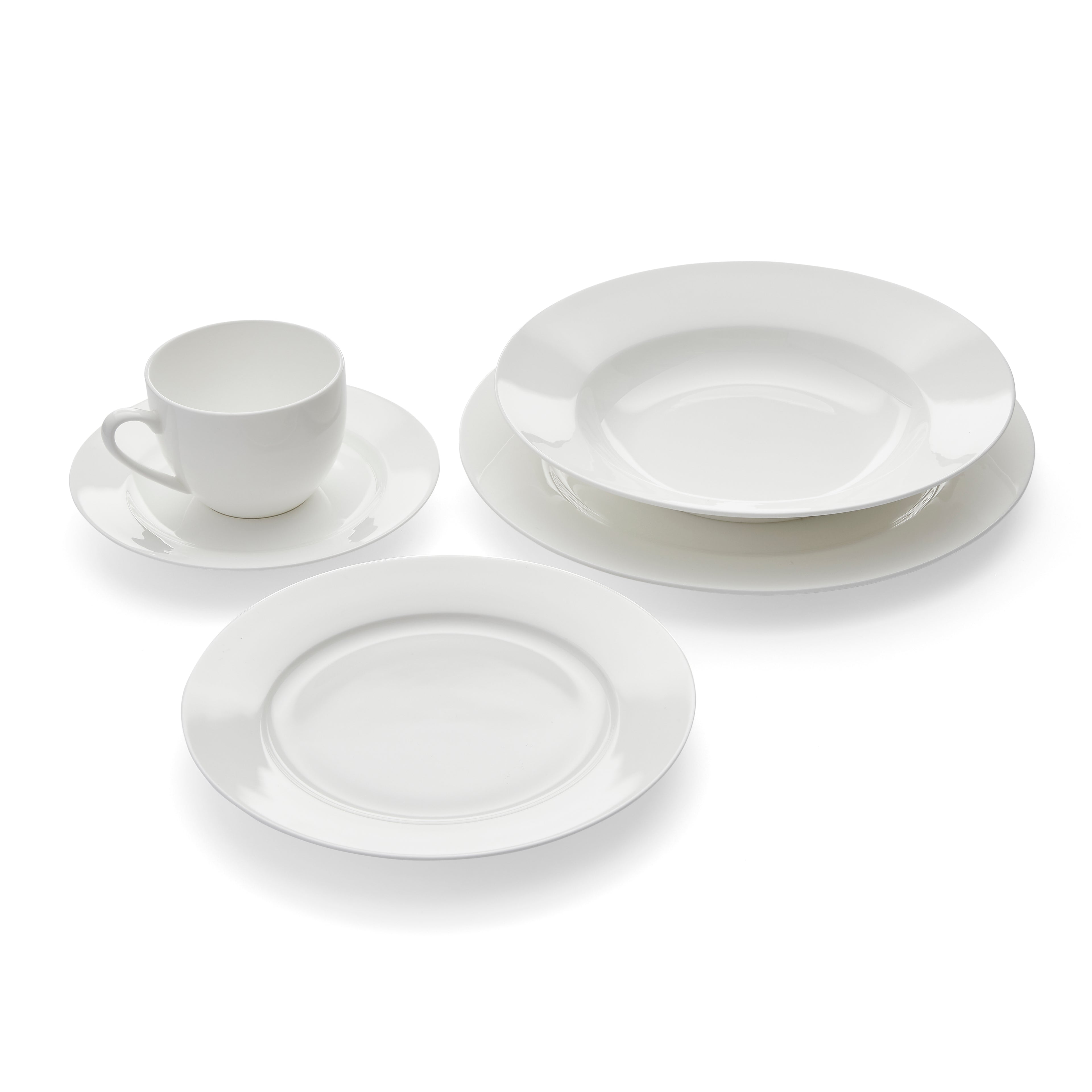 Royal Worcester Serendipity 20 Piece Set 4 x 27cm/10.5" Plate, 4 x 20cm/8" Plate, 4 x 23.5cm/9.25" Soup Plate, 4 x Teacup & Saucer Boxed Set