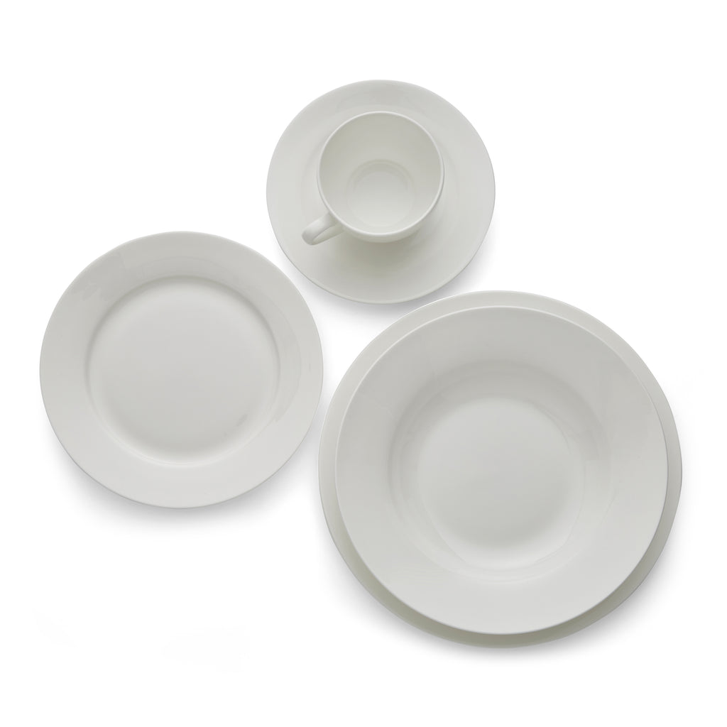 Royal Worcester Serendipity 20 Piece Set 4 x 27cm/10.5" Plate, 4 x 20cm/8" Plate, 4 x 23.5cm/9.25" Soup Plate, 4 x Teacup & Saucer Boxed Set