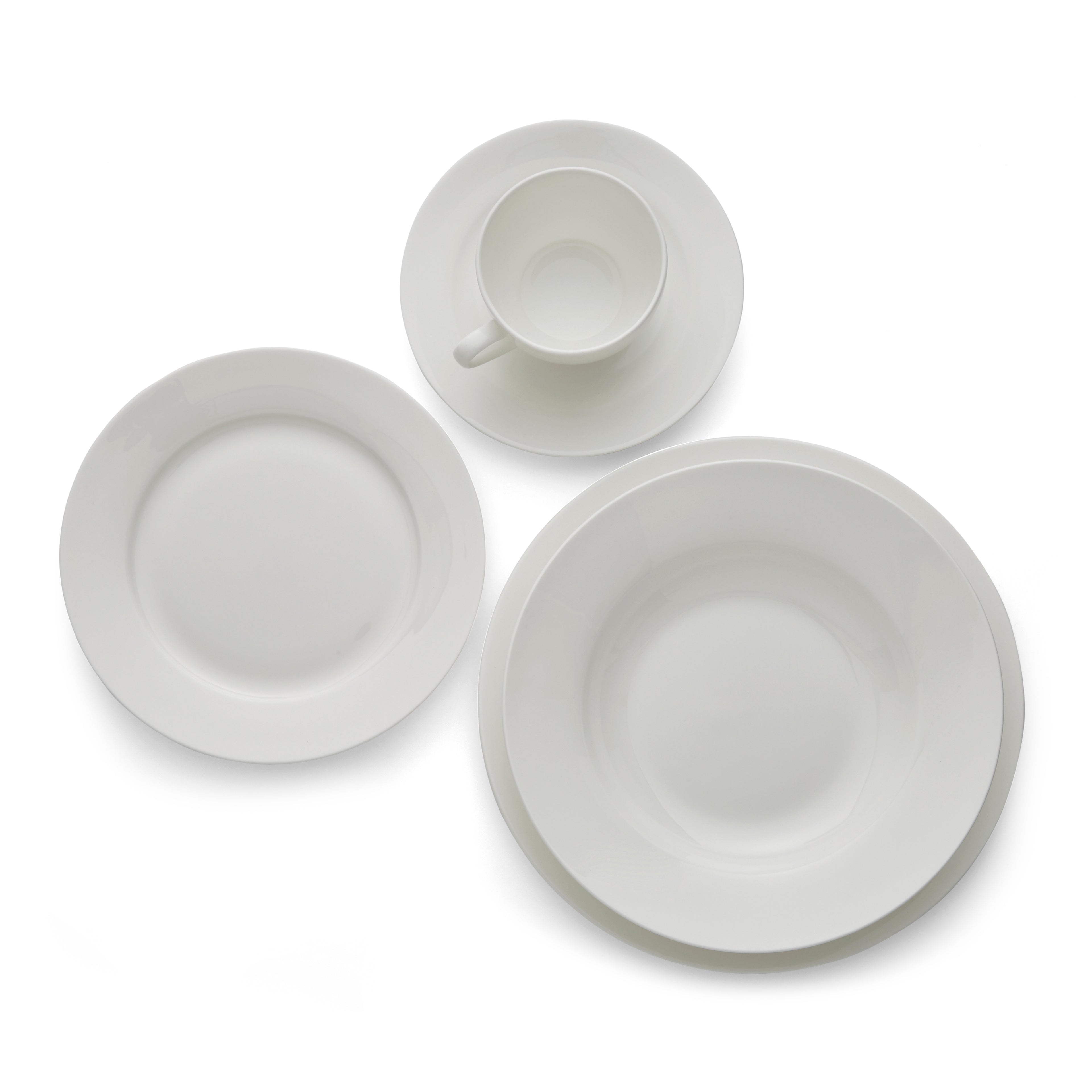 Royal Worcester Serendipity 20 Piece Set 4 x 27cm/10.5" Plate, 4 x 20cm/8" Plate, 4 x 23.5cm/9.25" Soup Plate, 4 x Teacup & Saucer Boxed Set