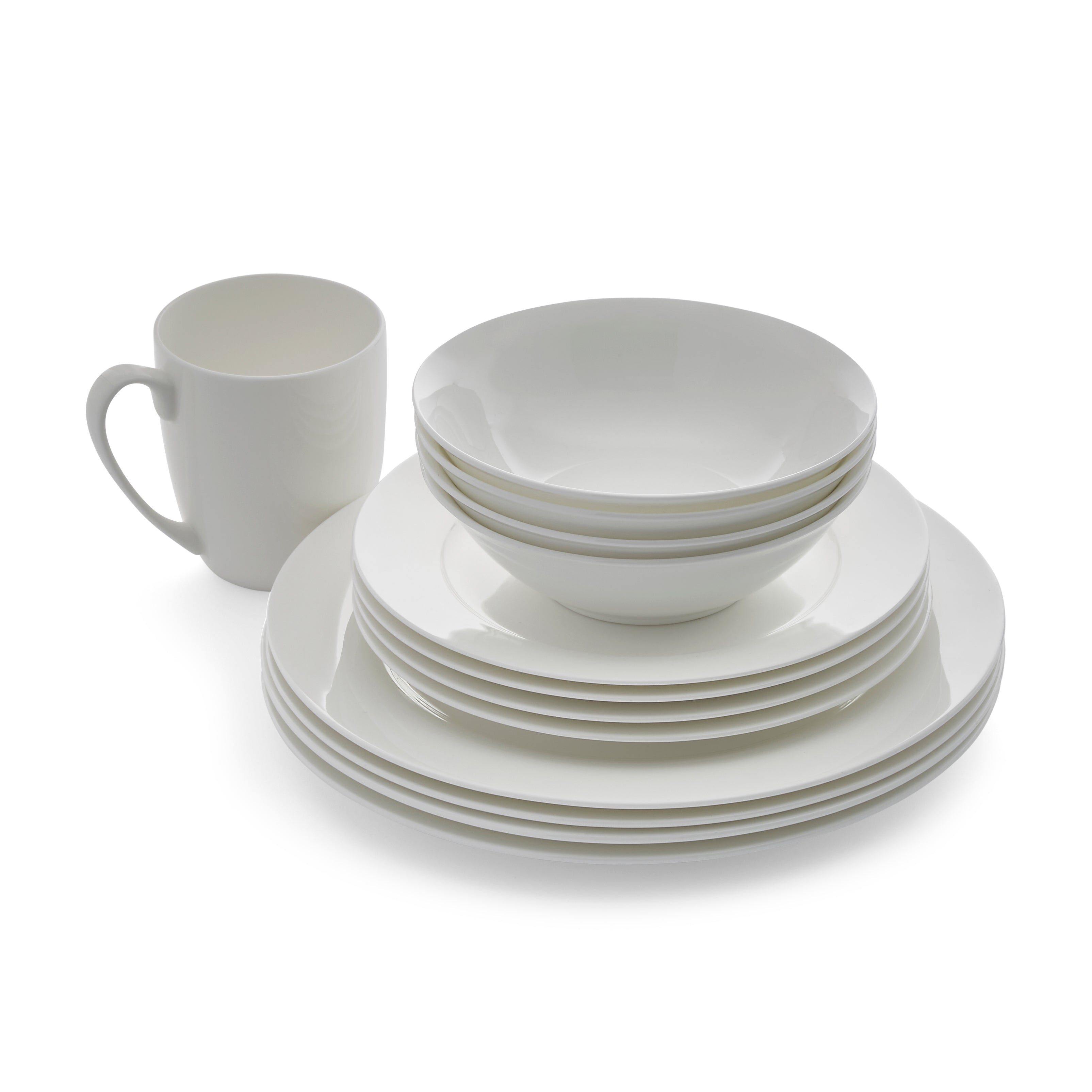 Royal Worcester Serendipity 16 Piece Set 4 x 27cm/10.5" Plate, 4 x 20cm/8" Plate, 4 x 16cm/6.25" Bowl, 4 x 0.35L/12fl.oz. Mug Boxed Set