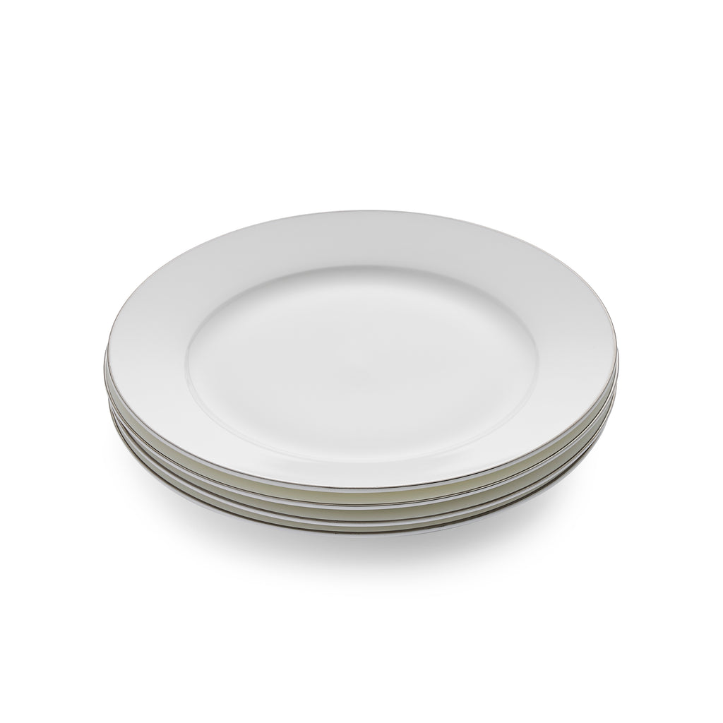Serendipity Platinum Plate - Rimmed 20cm Set of 4