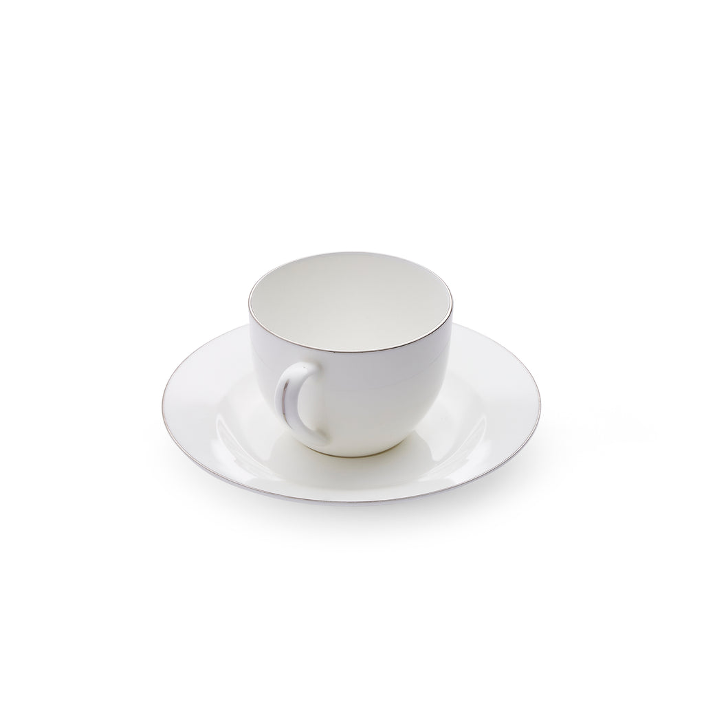Serendipity Platinum Teacup & Saucer 0.22L Set of 4
