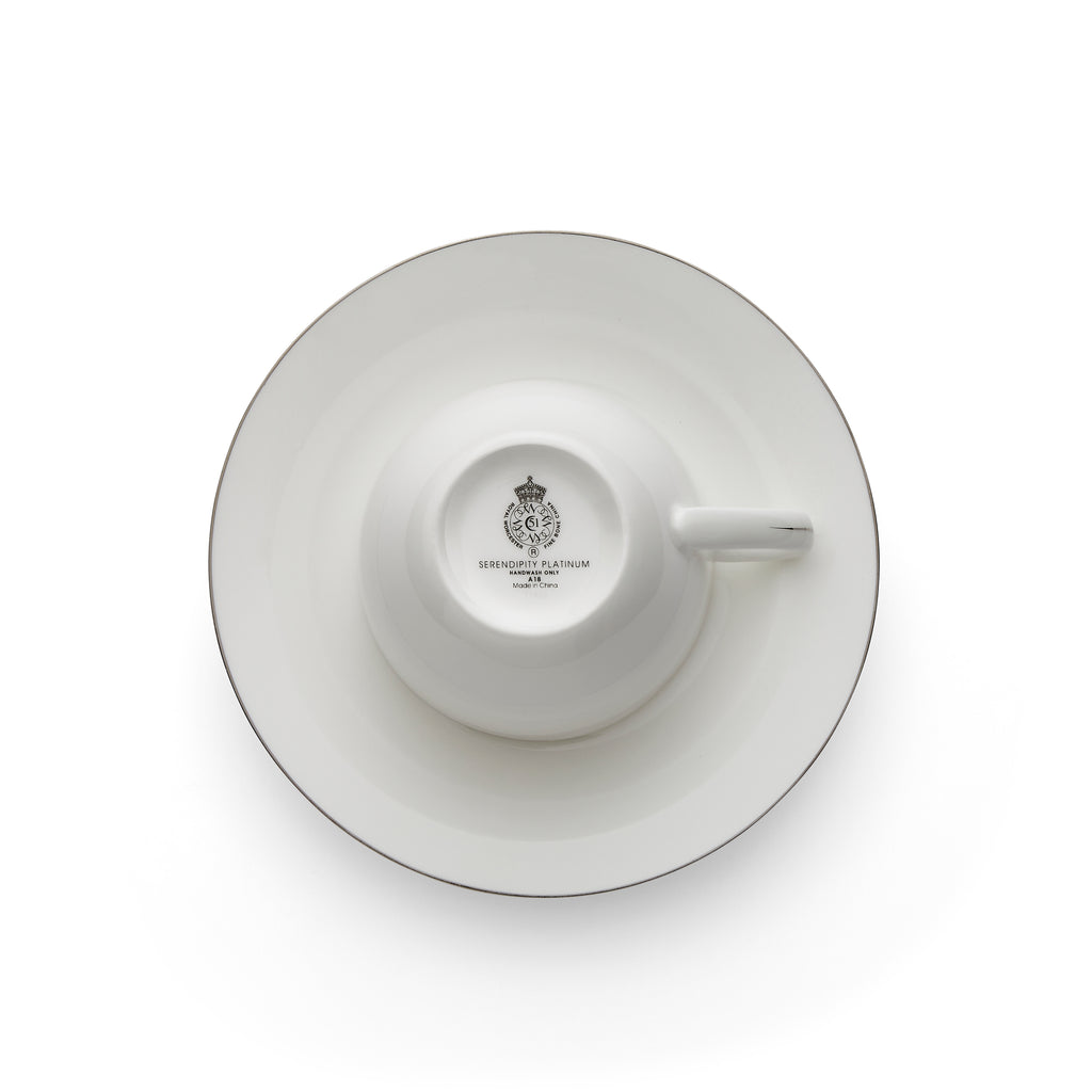 Serendipity Platinum Teacup & Saucer 0.22L Set of 4