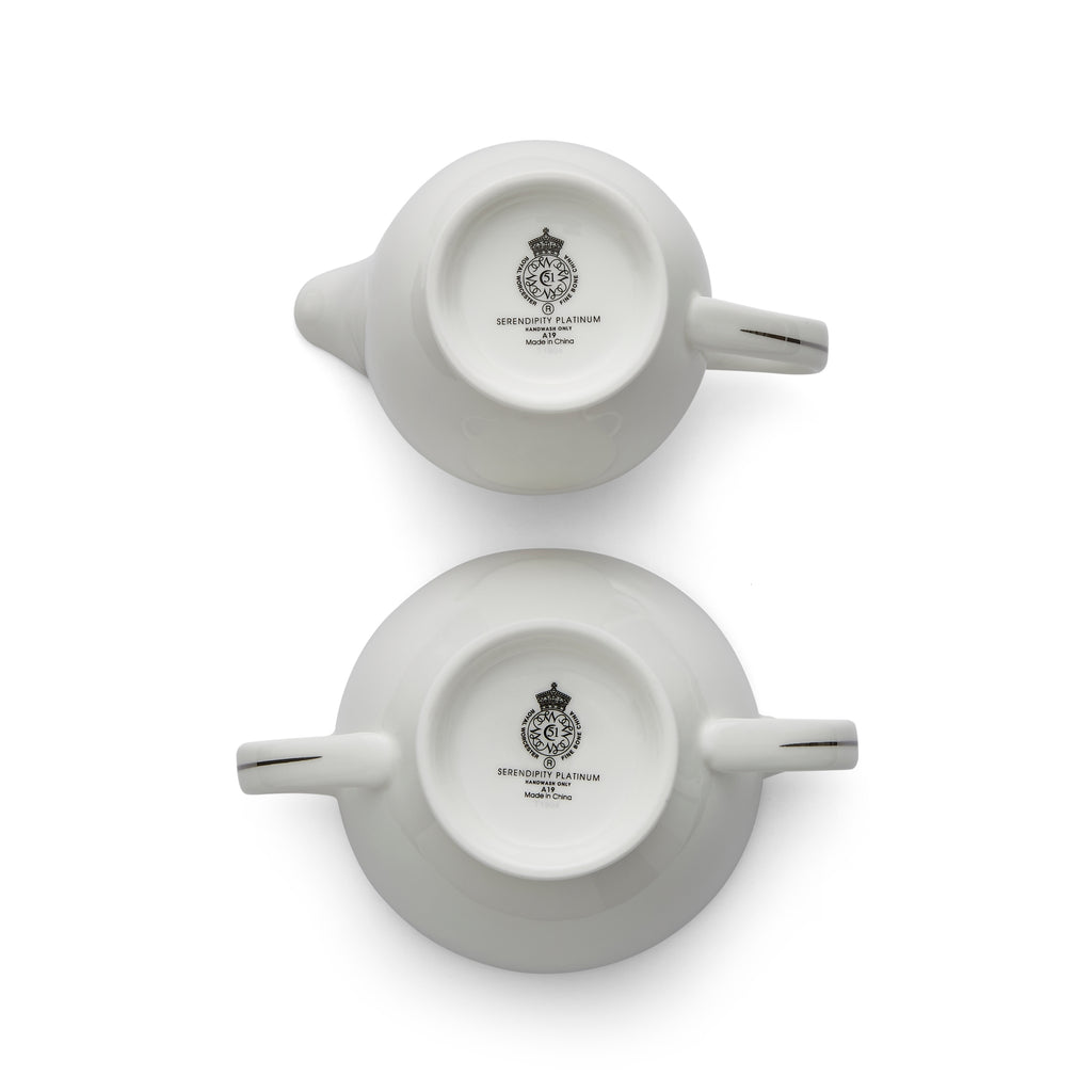 Serendipity Platinum Sugar Bowl and Cream Jug Sugar 0.22L 
Cream Jug 0.28L Boxed Set