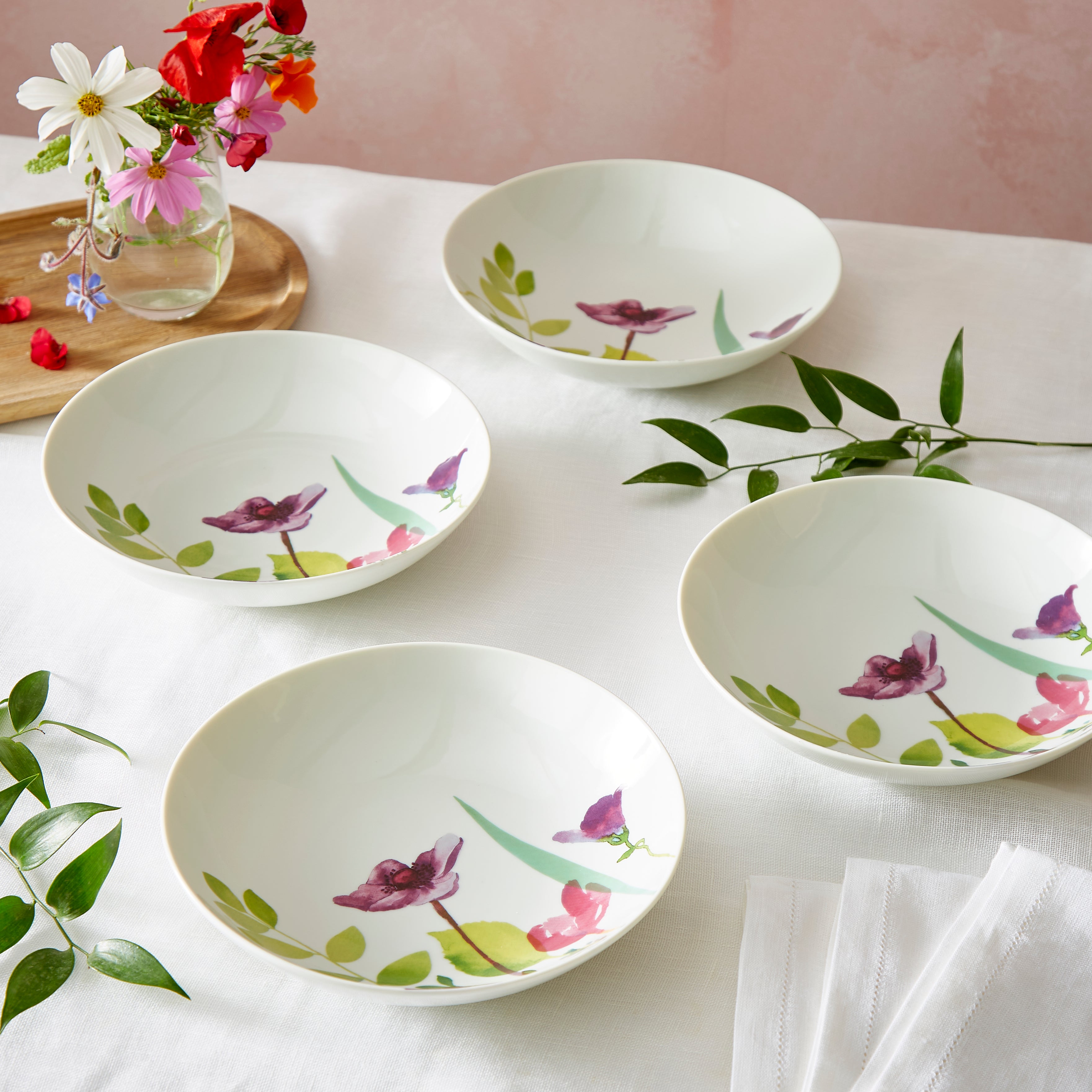 Water Garden (Pre-Order Range) Pasta Bowl - Set of 4 22cm Set of 4