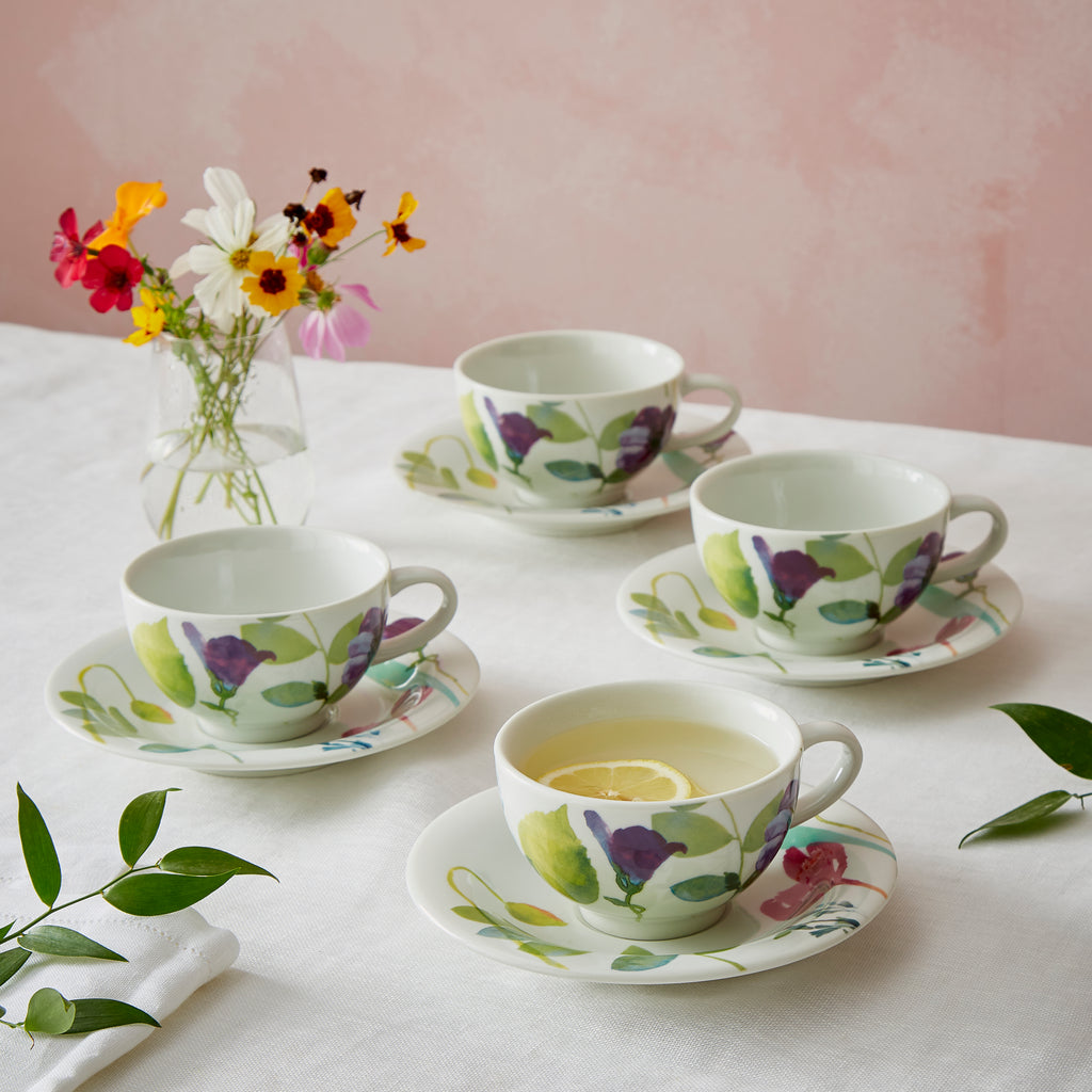 Water Garden (Pre-Order Range) Breakfast Cup & Scr - Set of 4 Cup: 0.3L 
Saucer: 17cm Set of 4