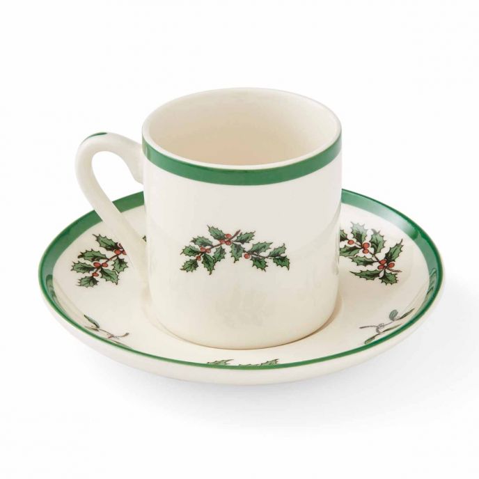 Christmas Tree Set of 4 Espresso Cup & Saucer