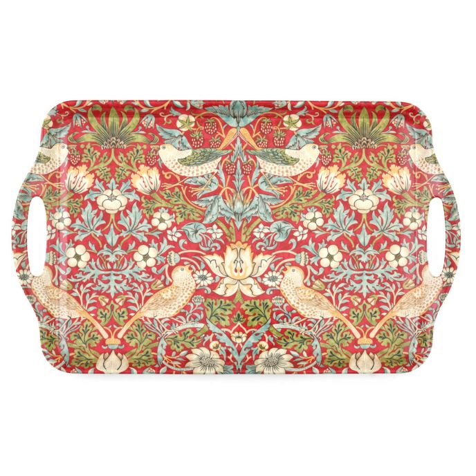 Morris & Co Strawberry Thief Large Tray, Red