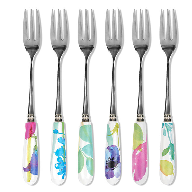 Water Garden (Pre-Order Range) Pastry Forks - Set of 6 15cm Boxed Set