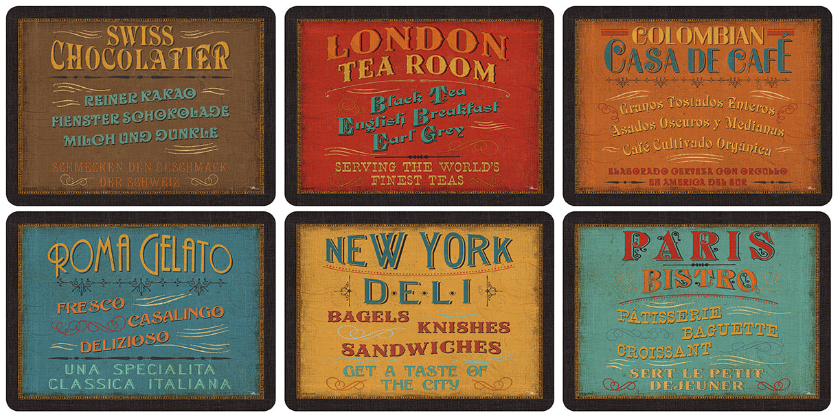 Pimpernel Lunchtime Placemats - Set of 6 30.5 x 23cm Boxed Set