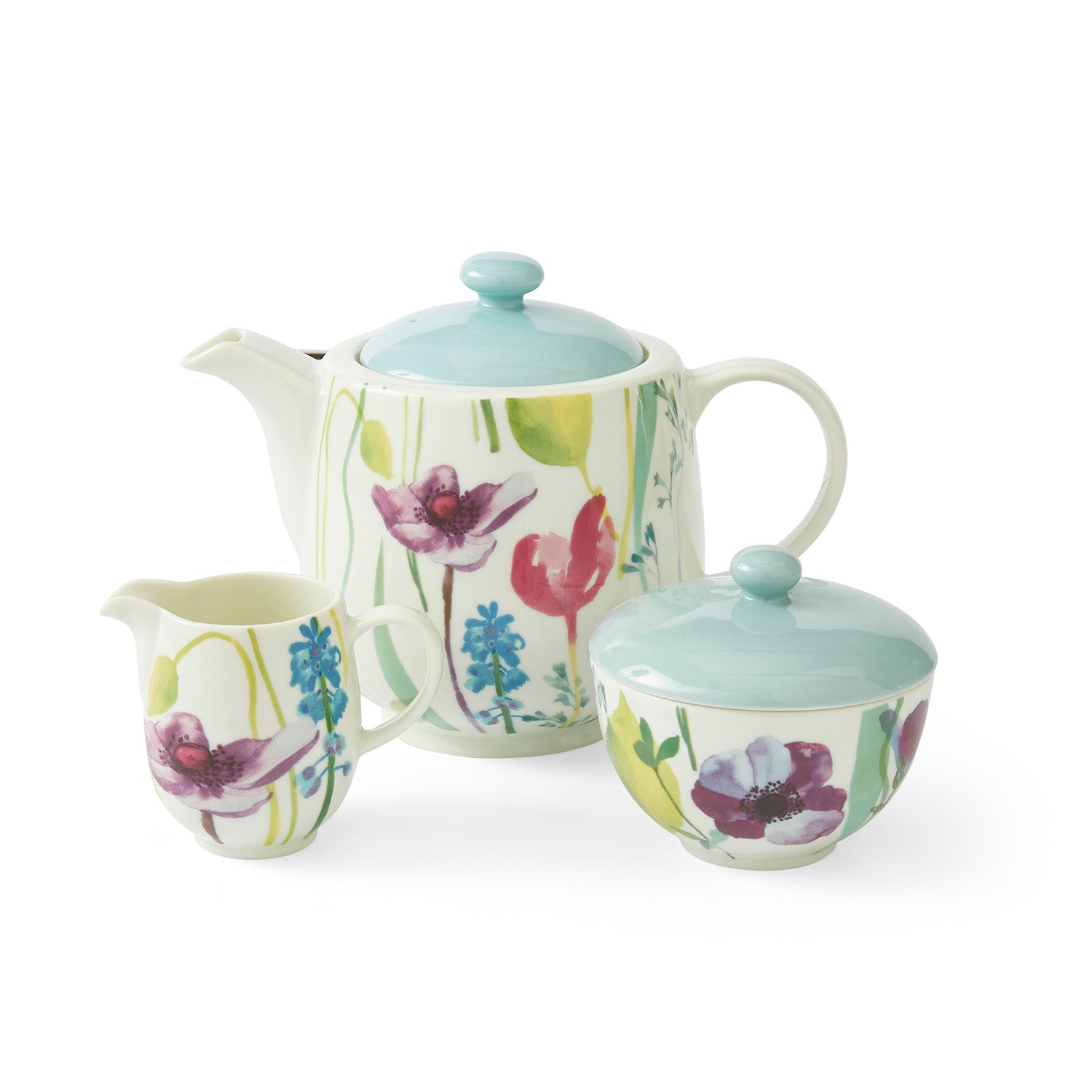 Water Garden (Pre-Order Range) 3 Piece Tea Set Teapot 1.35L / Cream 0.23L / Sugar 0.3L Boxed Set