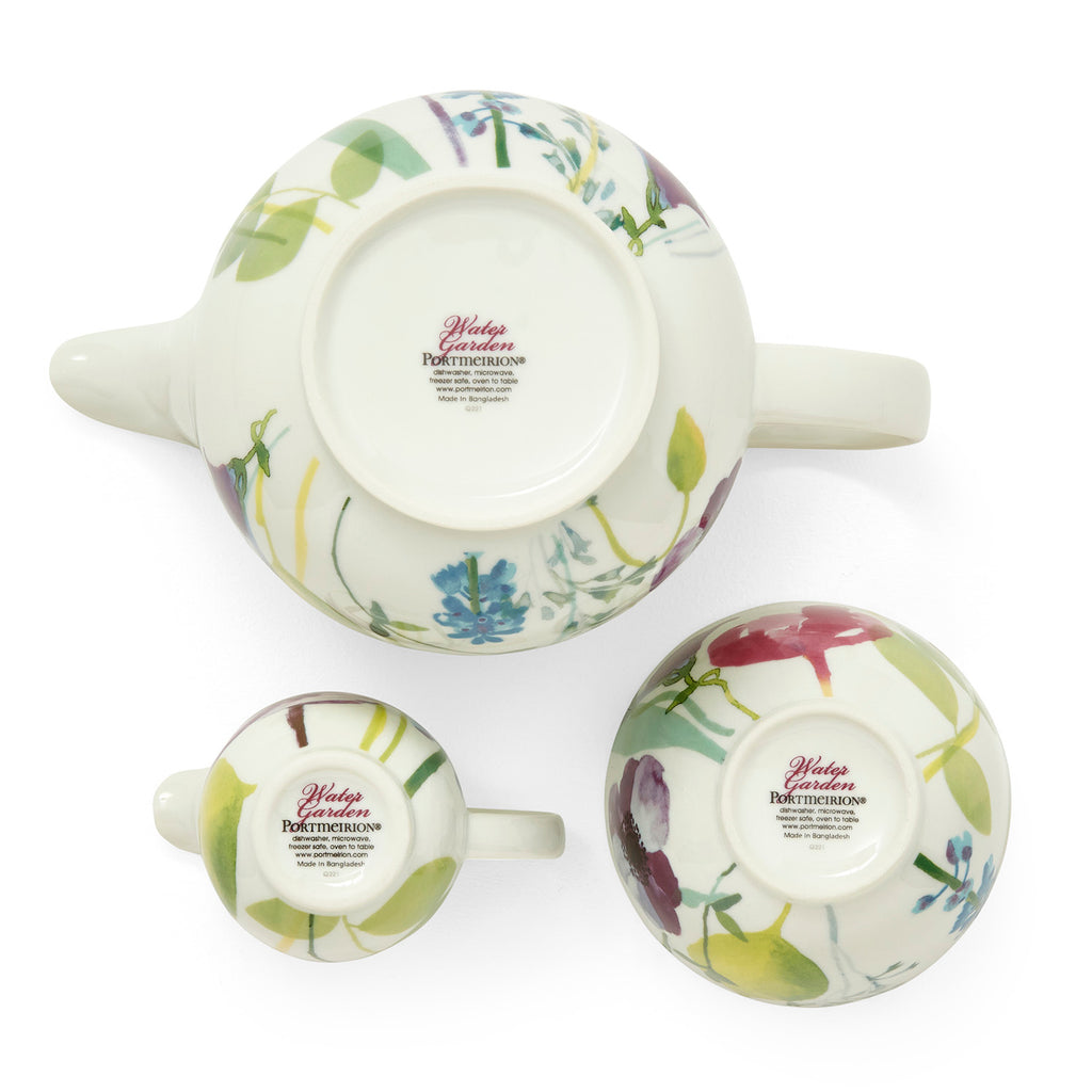 Water Garden (Pre-Order Range) 3 Piece Tea Set Teapot 1.35L / Cream 0.23L / Sugar 0.3L Boxed Set