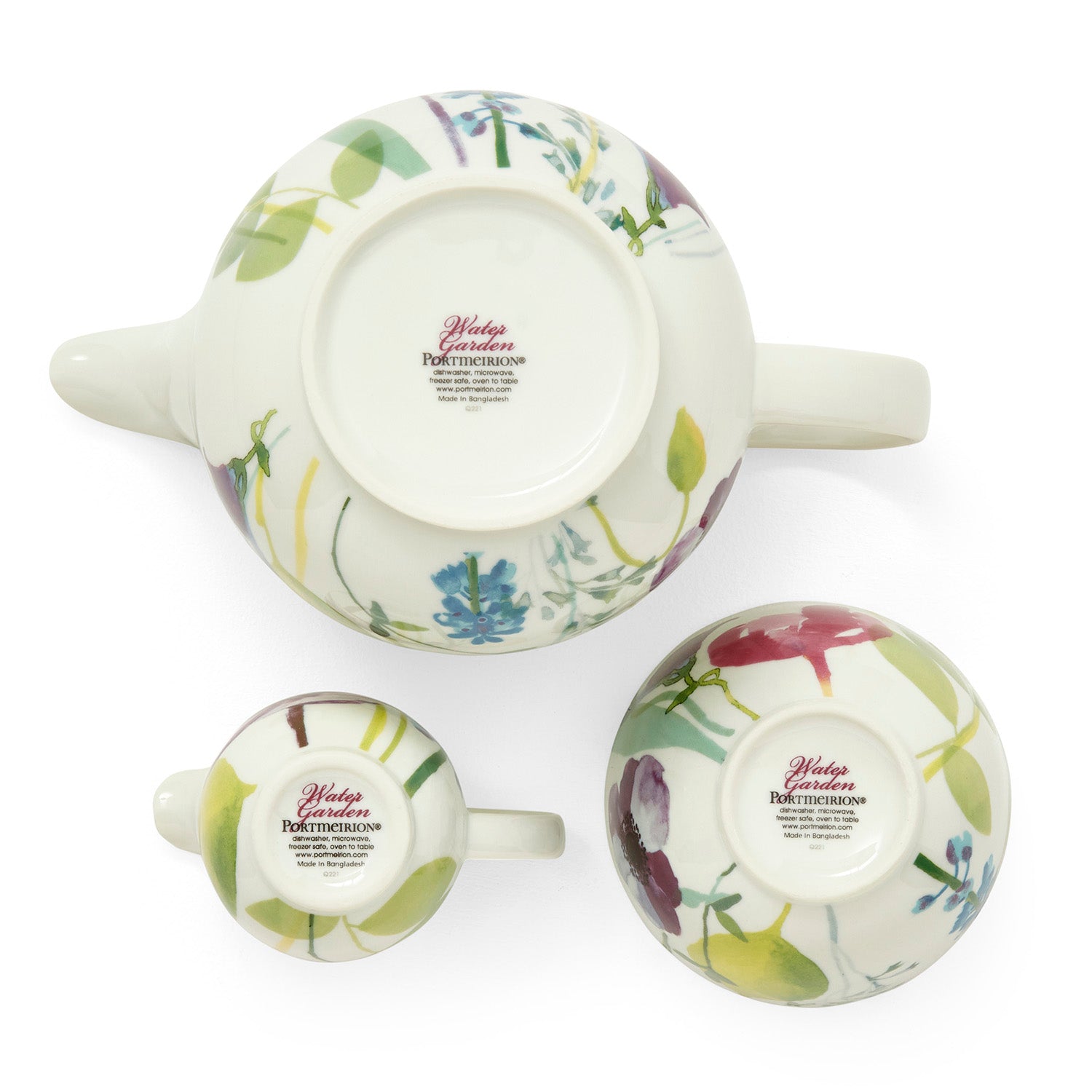 Water Garden (Pre-Order Range) 3 Piece Tea Set Teapot 1.35L / Cream 0.23L / Sugar 0.3L Boxed Set