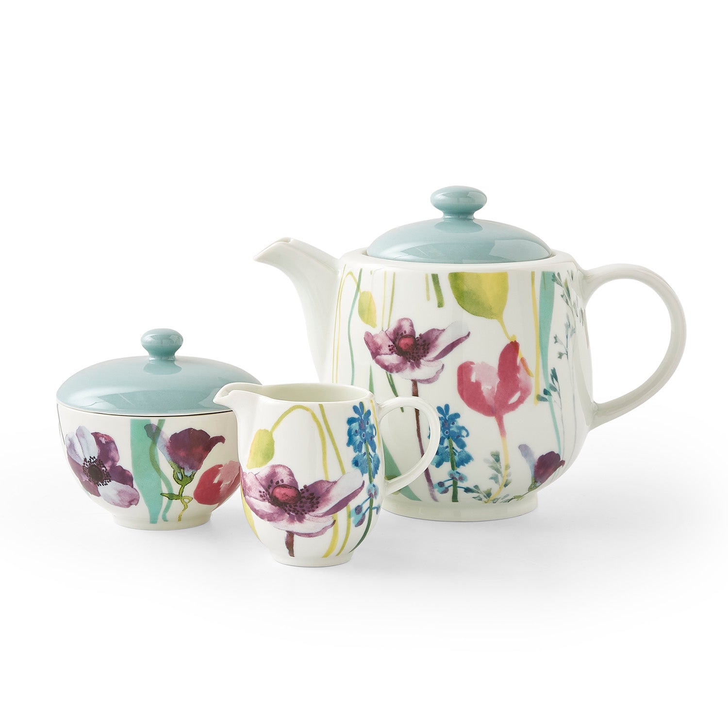 Water Garden (Pre-Order Range) 3 Piece Tea Set Teapot 1.35L / Cream 0.23L / Sugar 0.3L Boxed Set