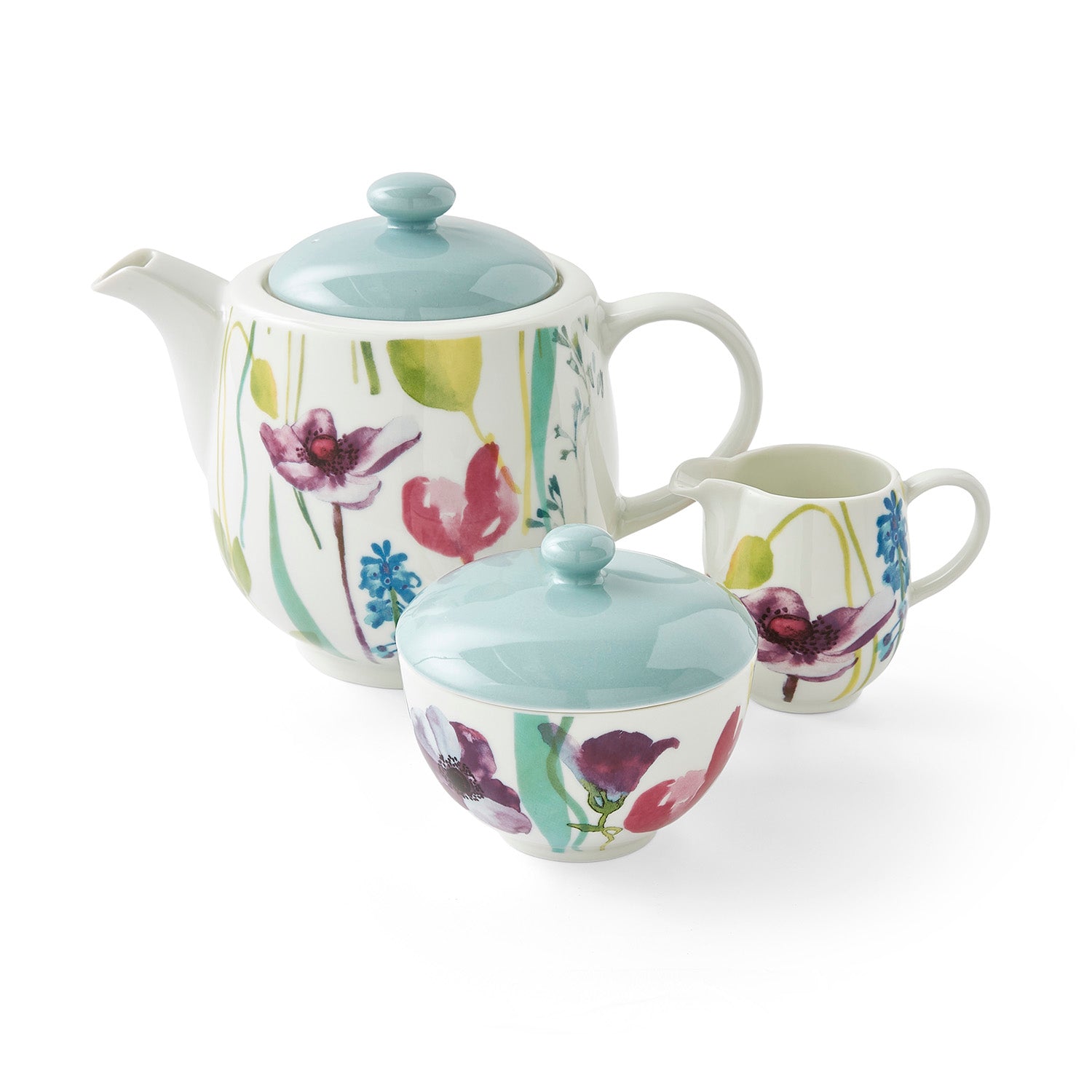 Water Garden (Pre-Order Range) 3 Piece Tea Set Teapot 1.35L / Cream 0.23L / Sugar 0.3L Boxed Set