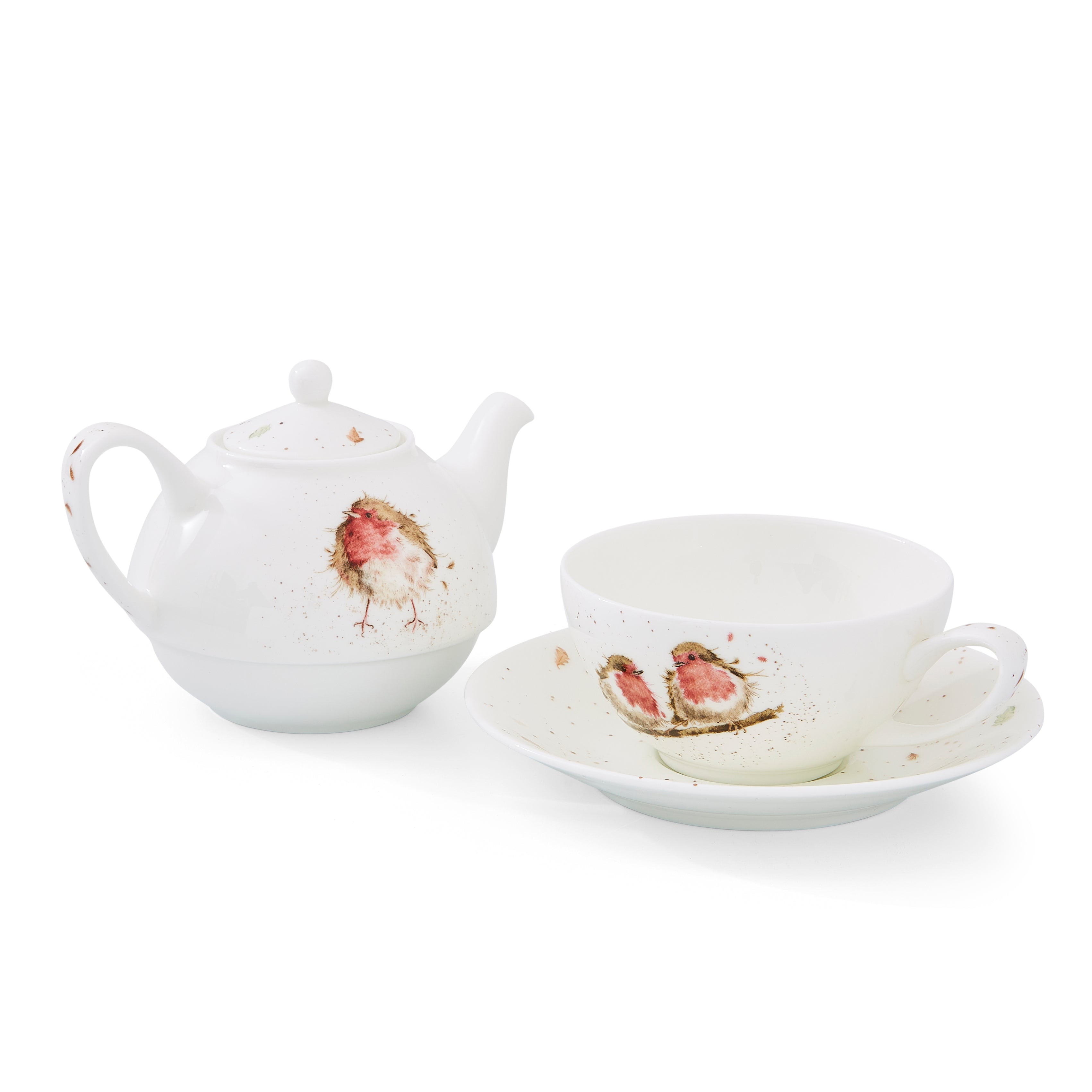 Wrendale Designs Tea For One with Saucer (Robins) 0.30L Boxed Set